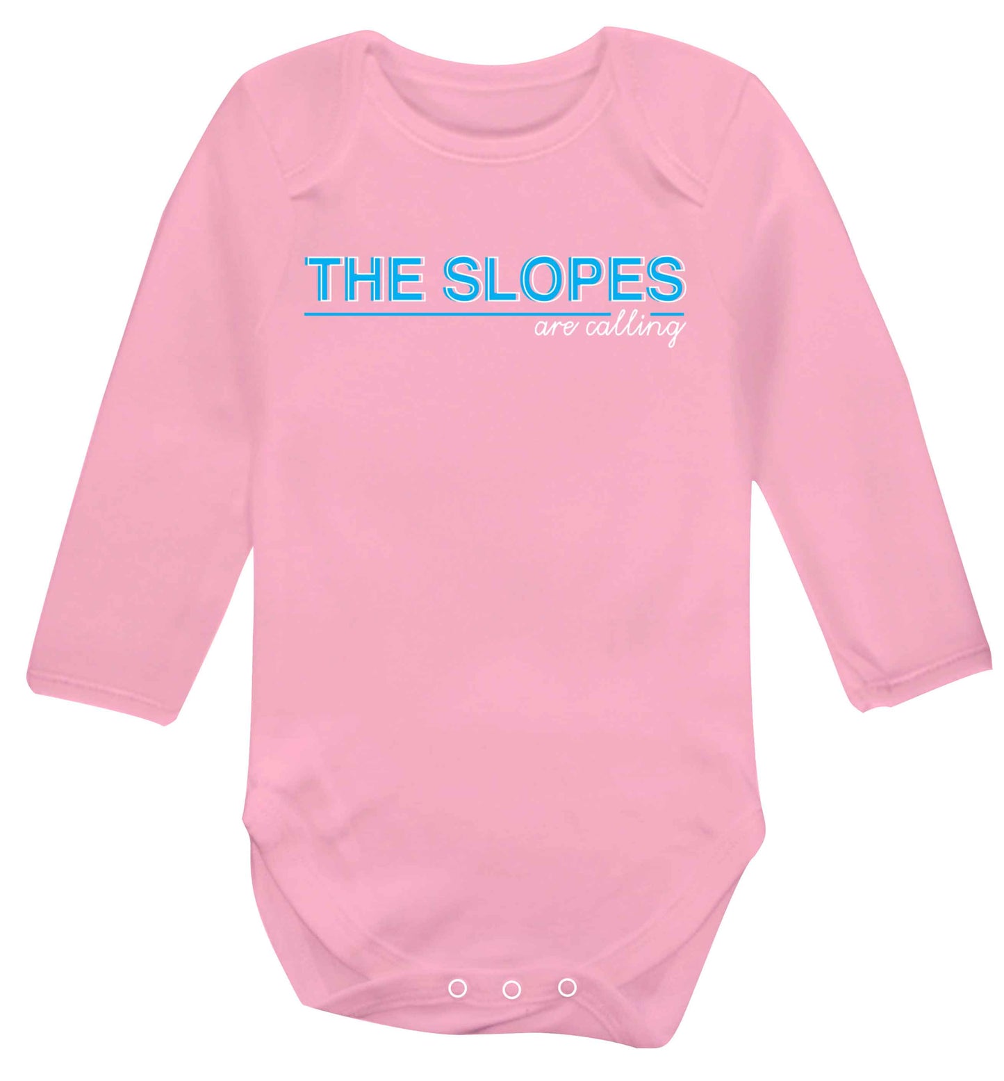 The slopes are calling Baby Vest long sleeved pale pink 6-12 months