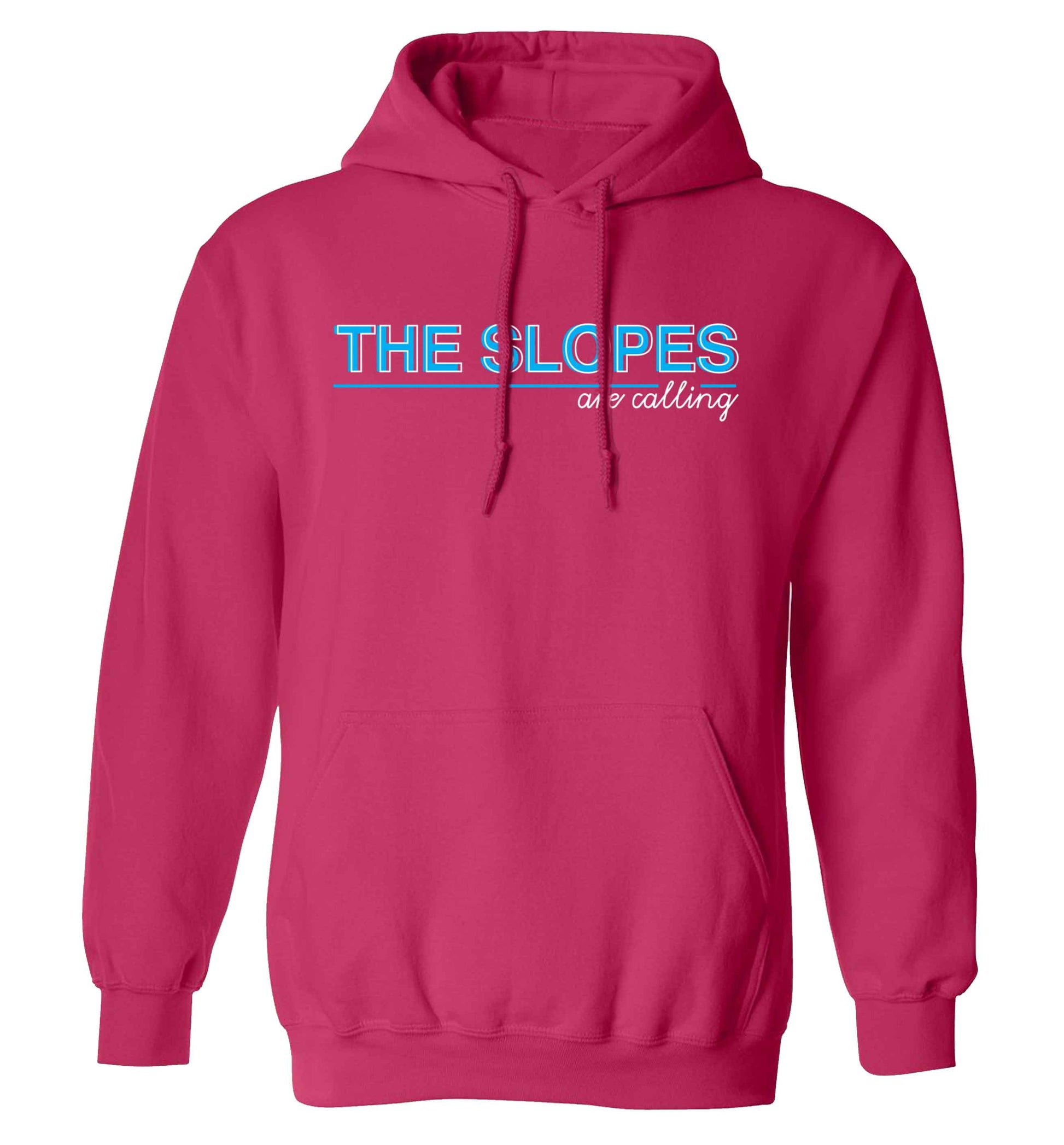 The slopes are calling adults unisex pink hoodie 2XL