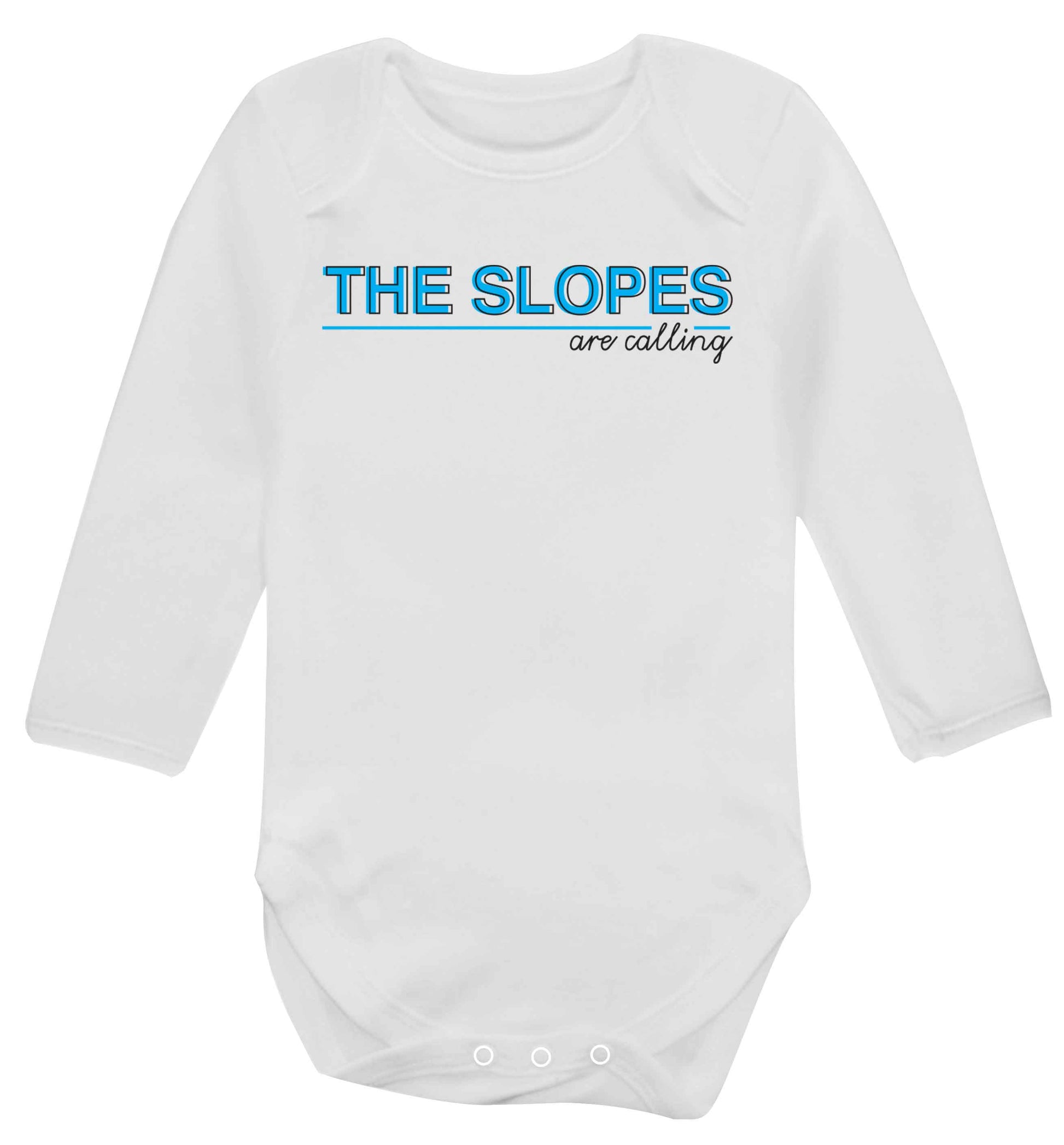 The slopes are calling Baby Vest long sleeved white 6-12 months