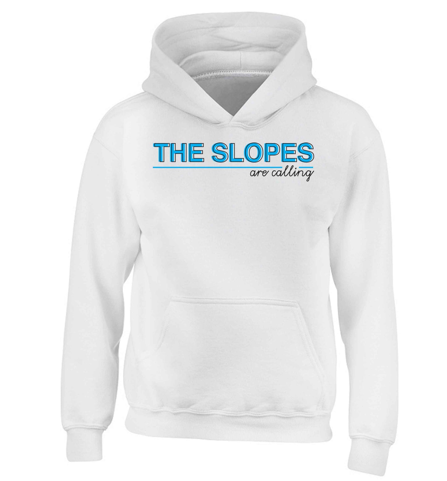 The slopes are calling children's white hoodie 12-13 Years