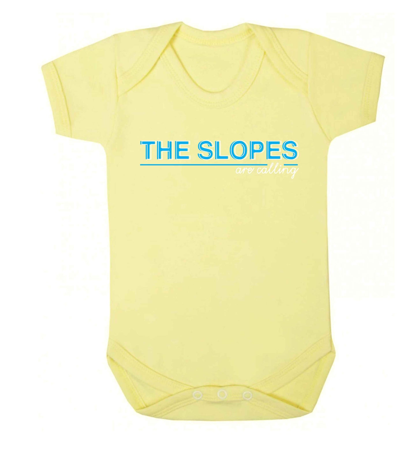The slopes are calling Baby Vest pale yellow 18-24 months