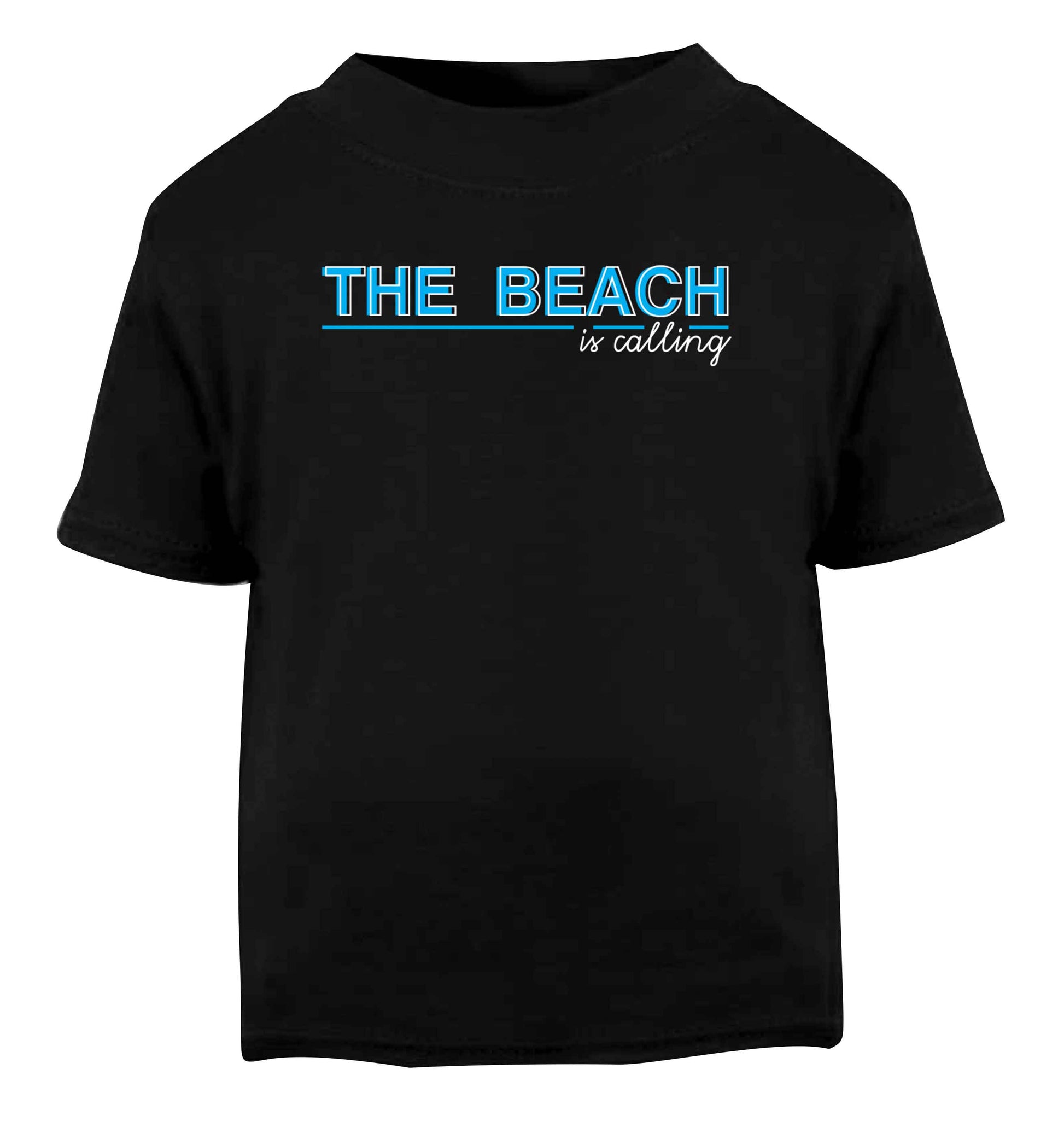 The beach is calling Black Baby Toddler Tshirt 2 years