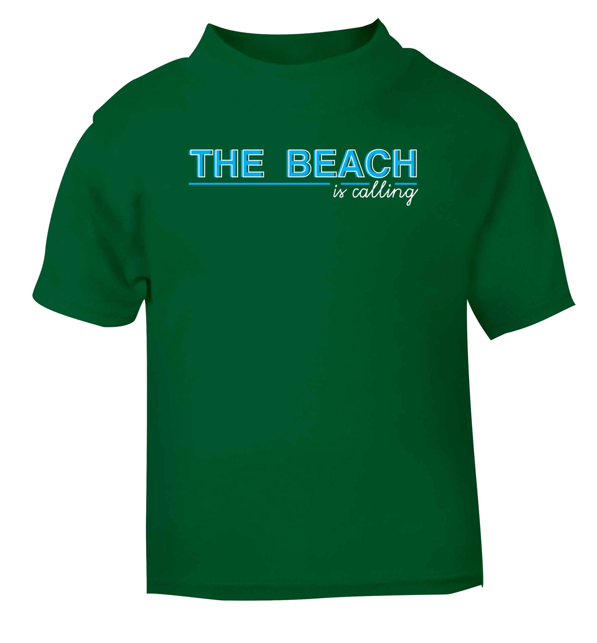 The beach is calling green Baby Toddler Tshirt 2 Years