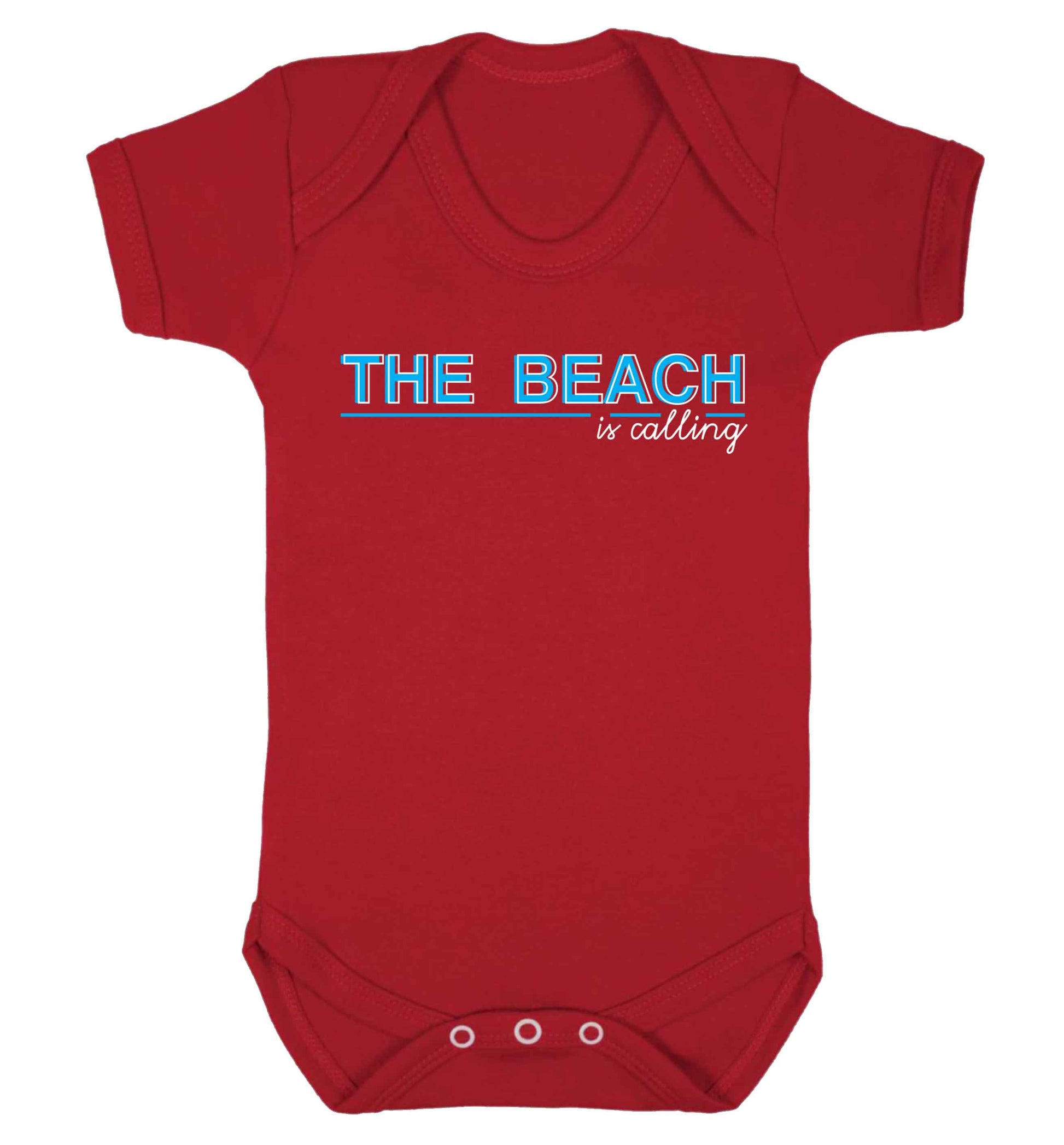 The beach is calling Baby Vest red 18-24 months