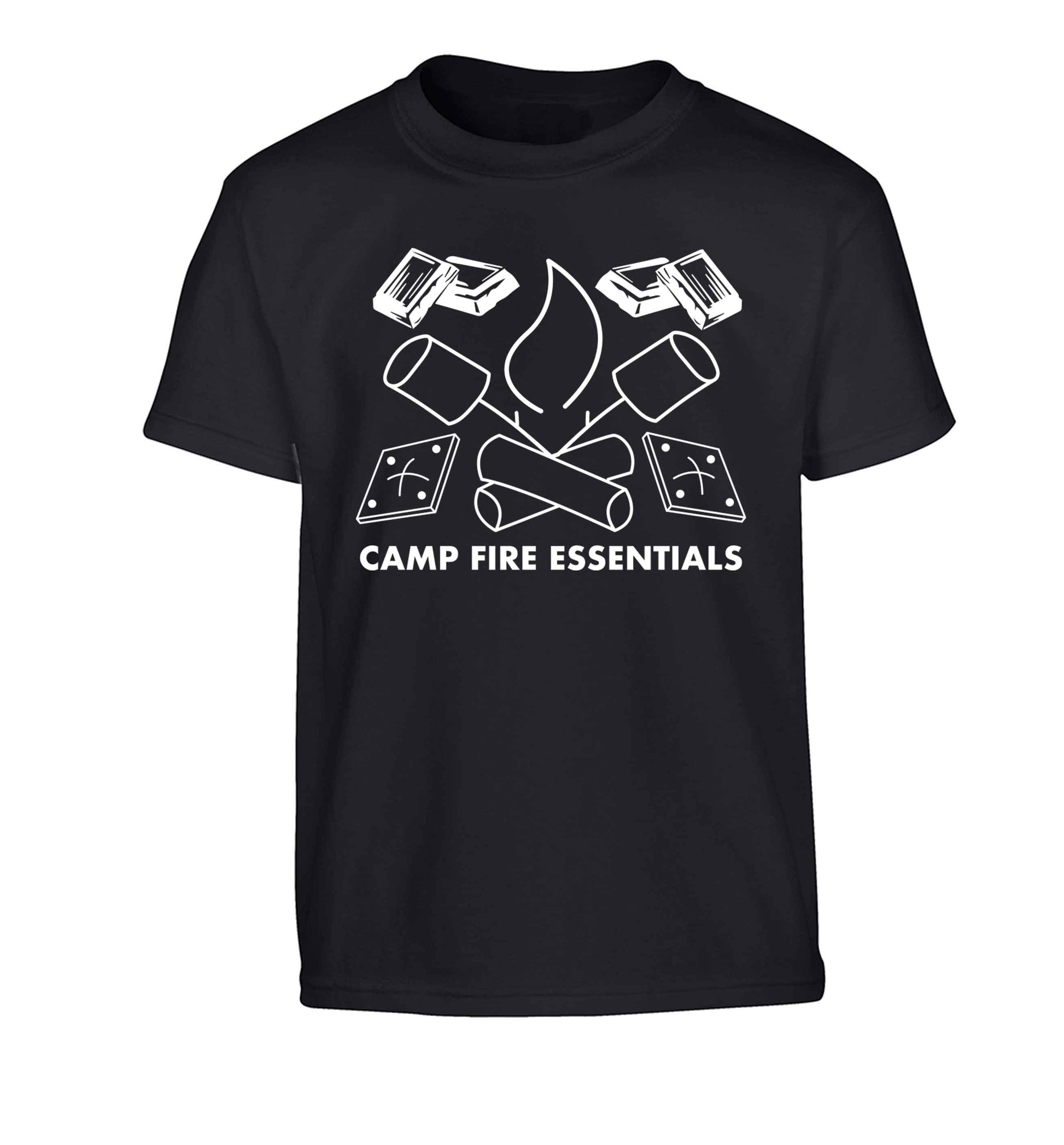 Campfire essentials Children's black Tshirt 12-13 Years