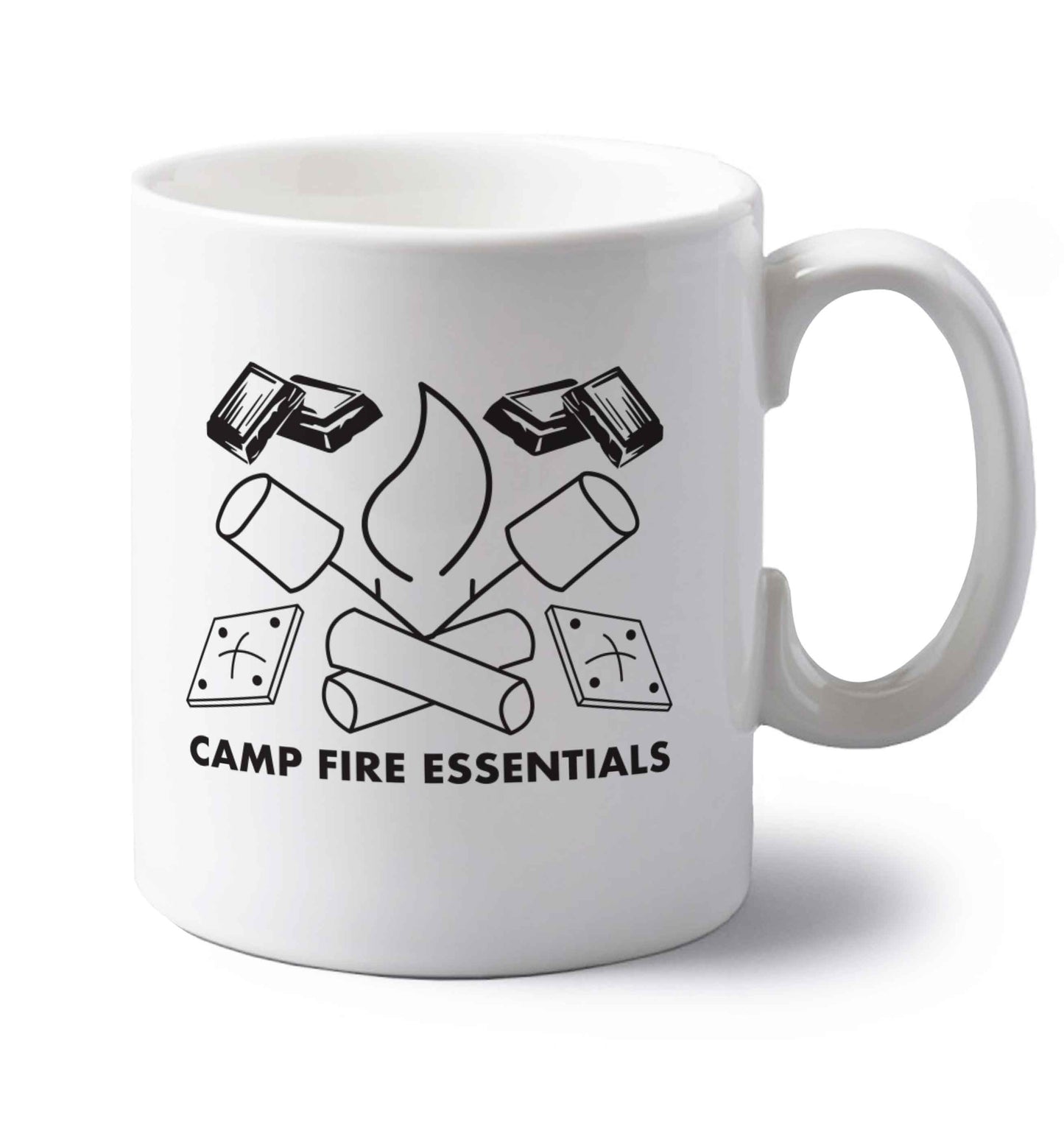 Campfire essentials left handed white ceramic mug 
