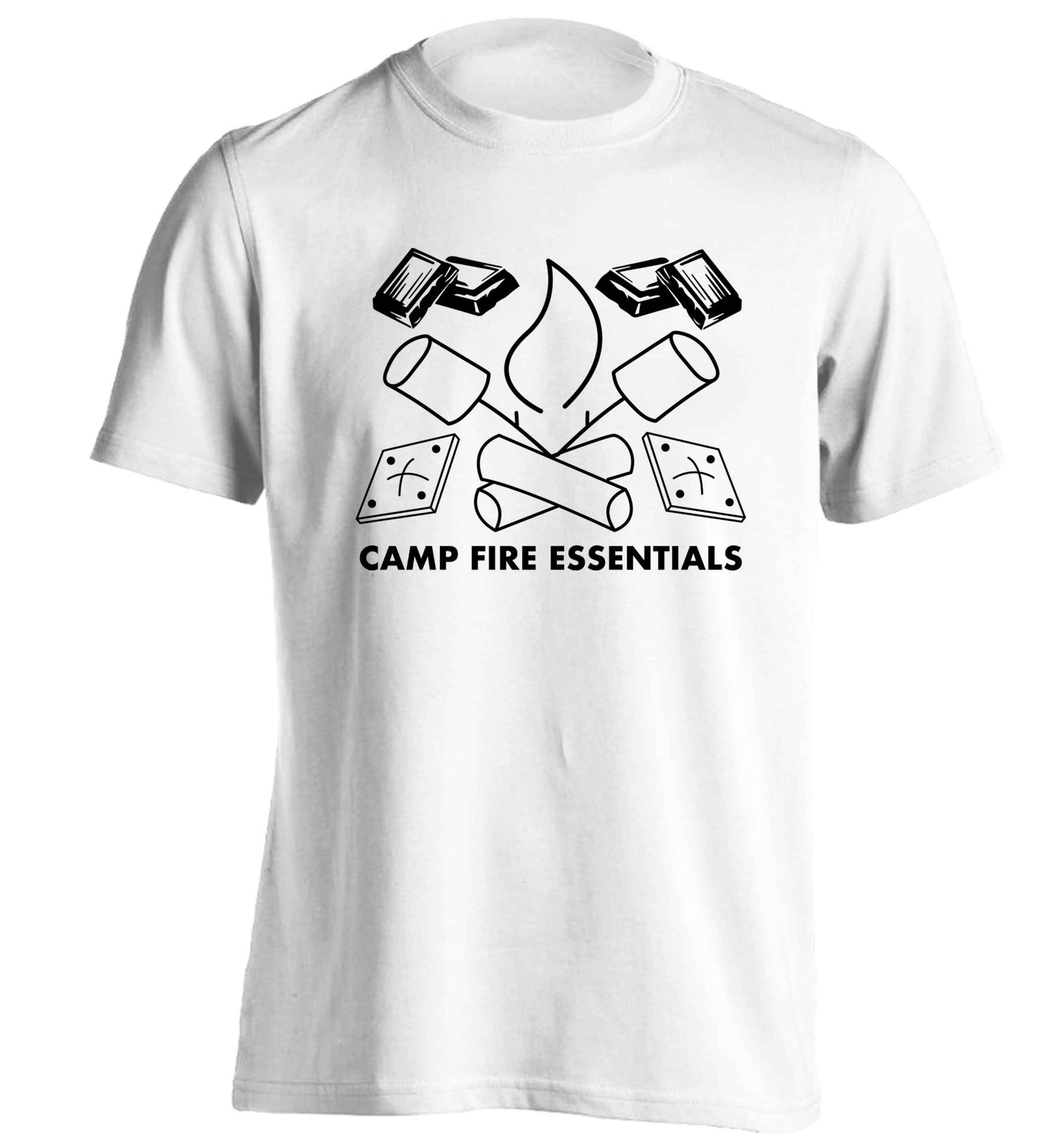 Campfire essentials adults unisex white Tshirt 2XL