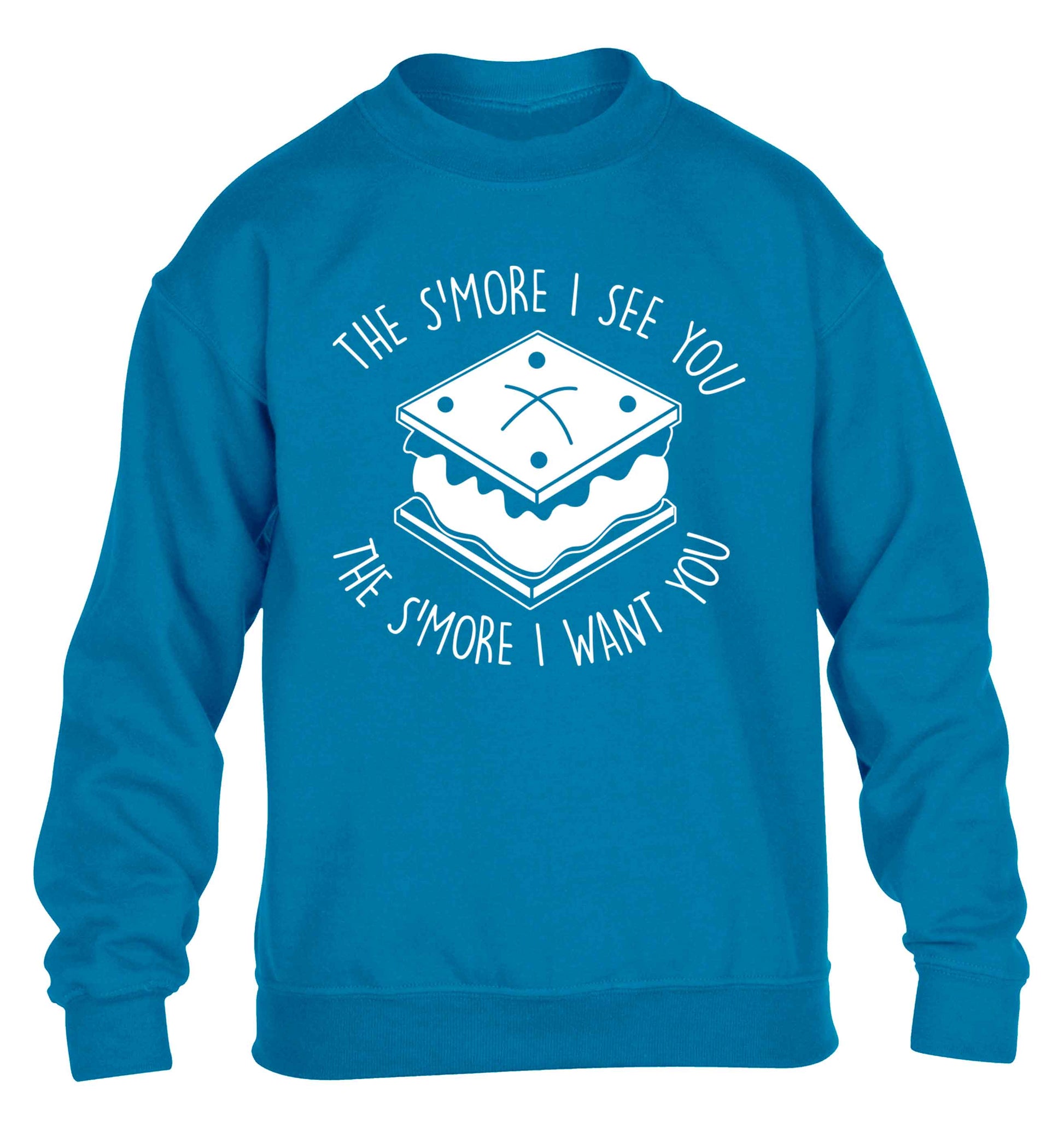 The s'more I see you the s'more I want you children's blue sweater 12-13 Years