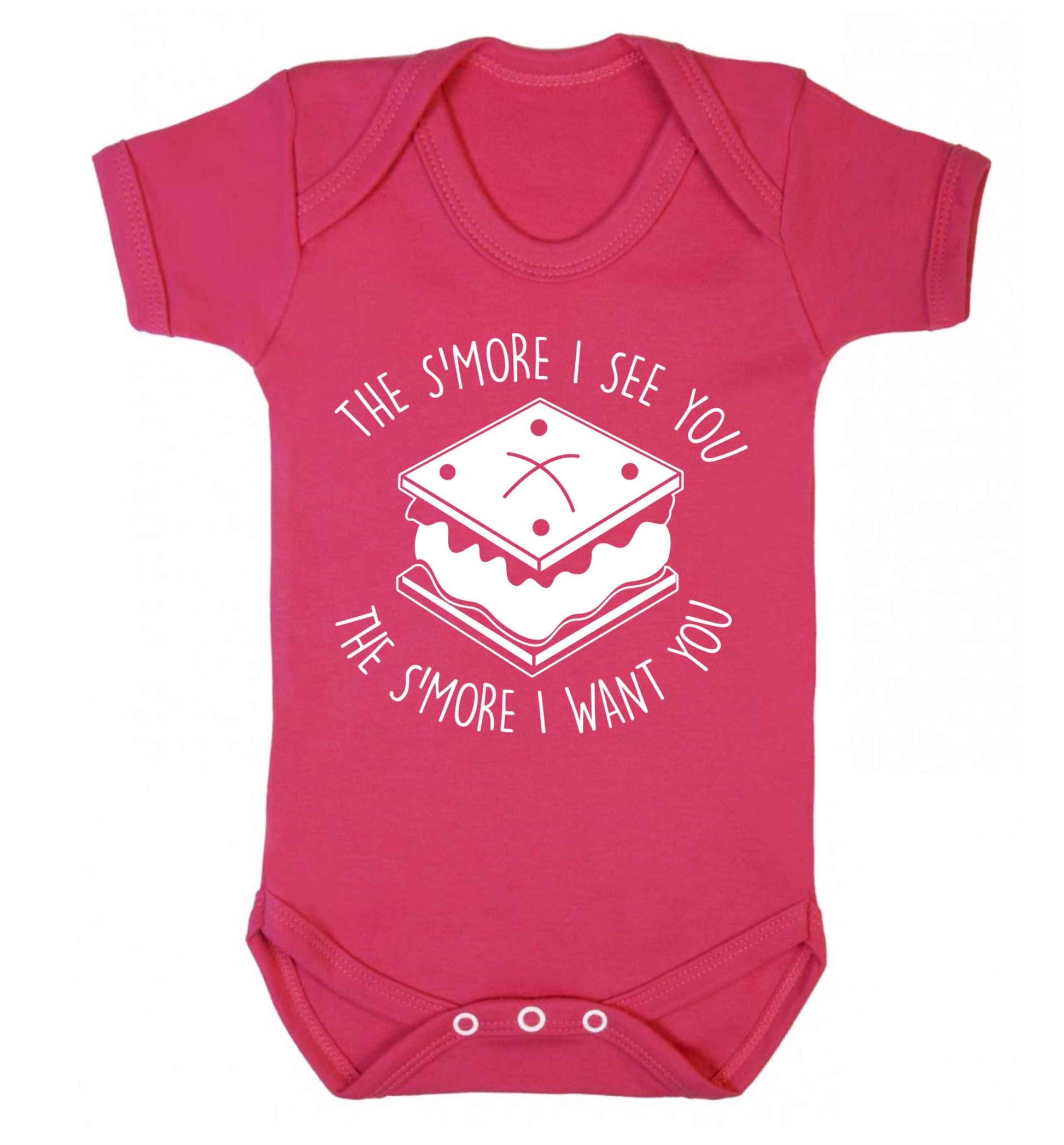The s'more I see you the s'more I want you Baby Vest dark pink 18-24 months