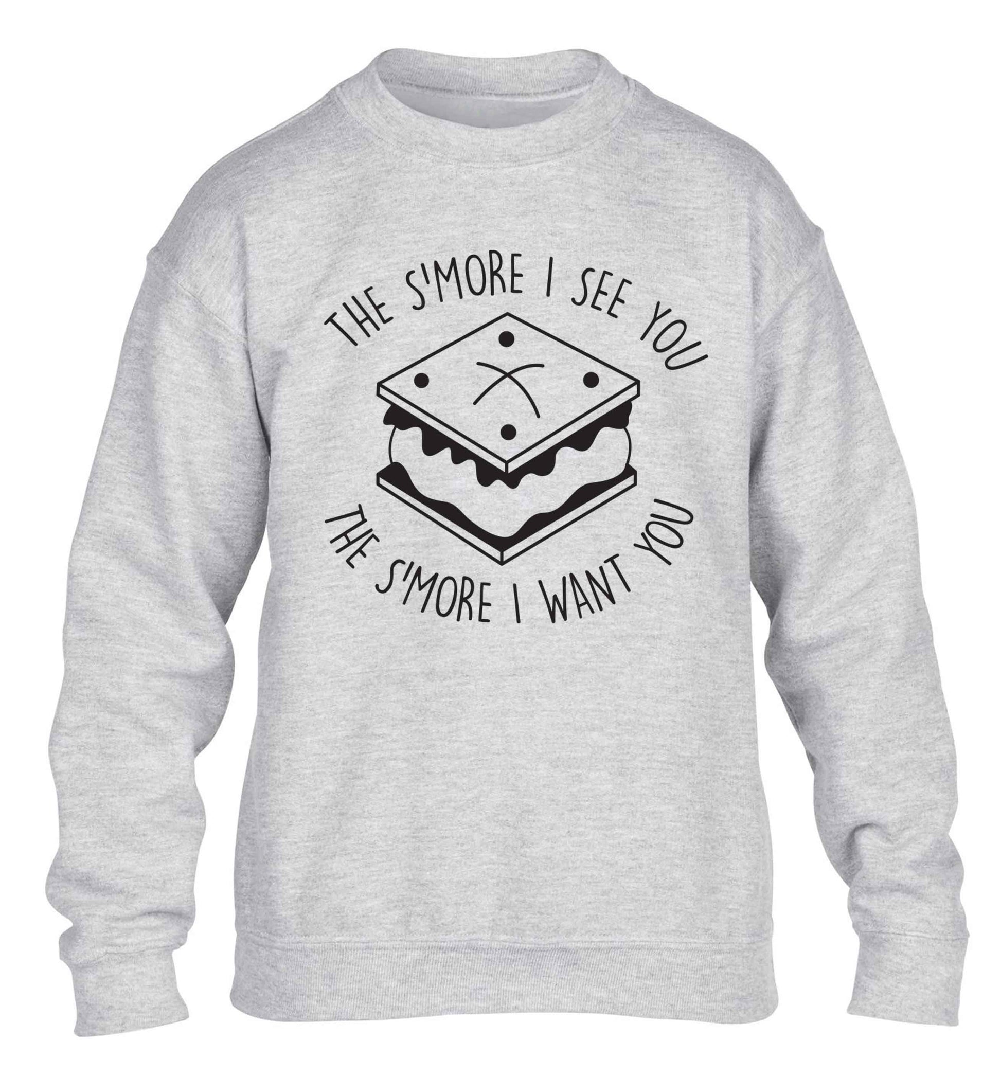 The s'more I see you the s'more I want you children's grey sweater 12-13 Years