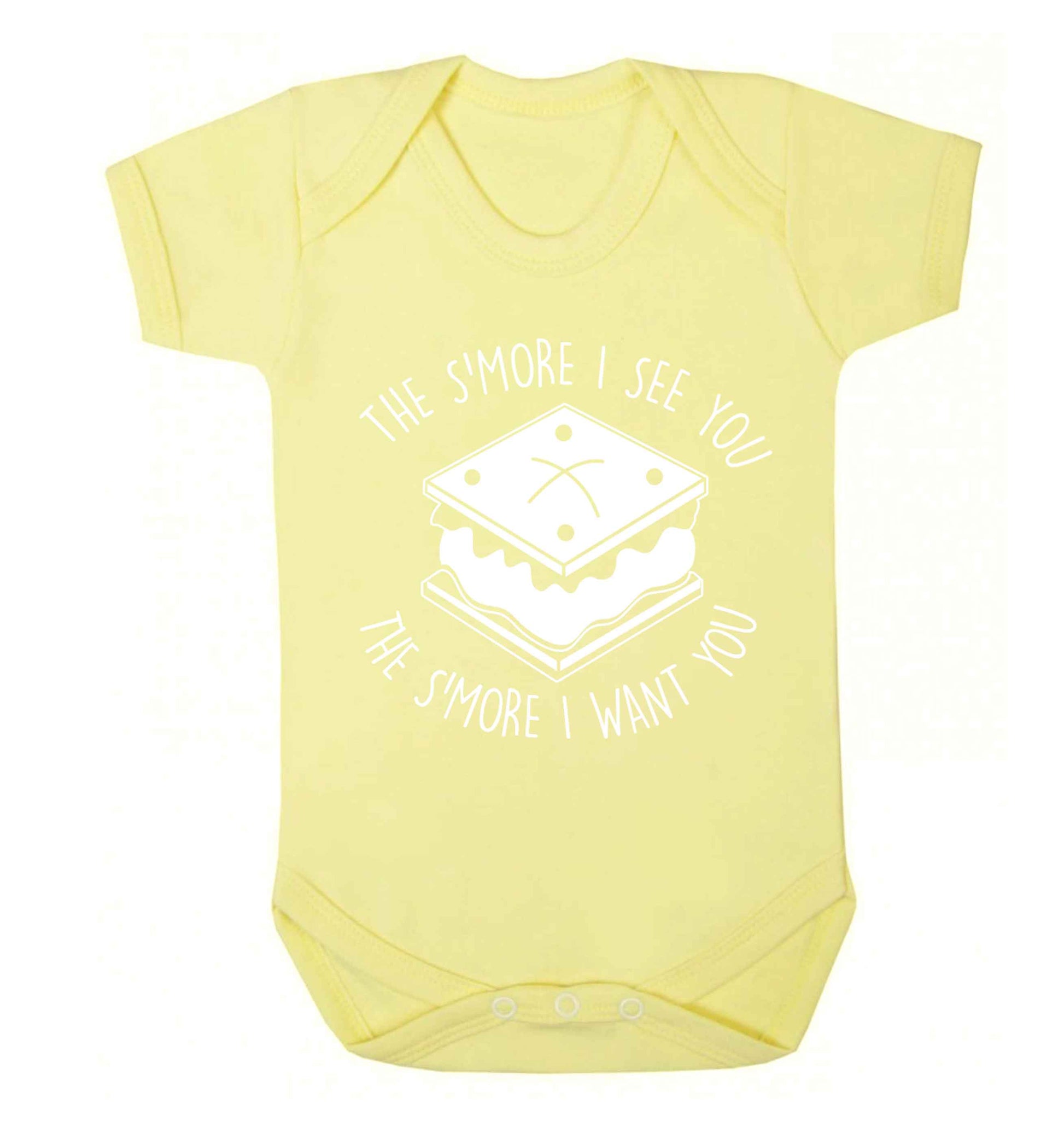 The s'more I see you the s'more I want you Baby Vest pale yellow 18-24 months