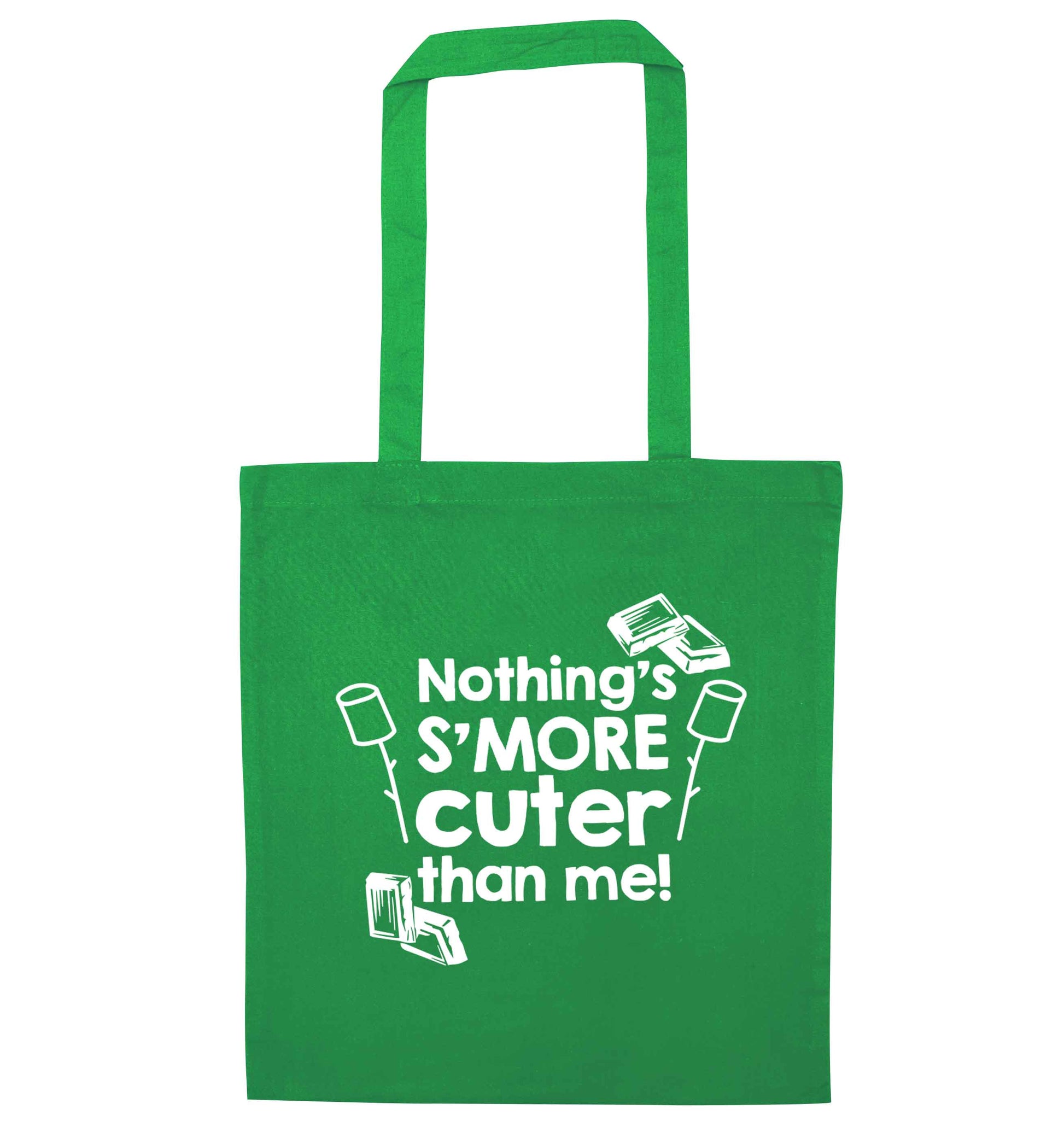Nothing's s'more cuter than me! green tote bag