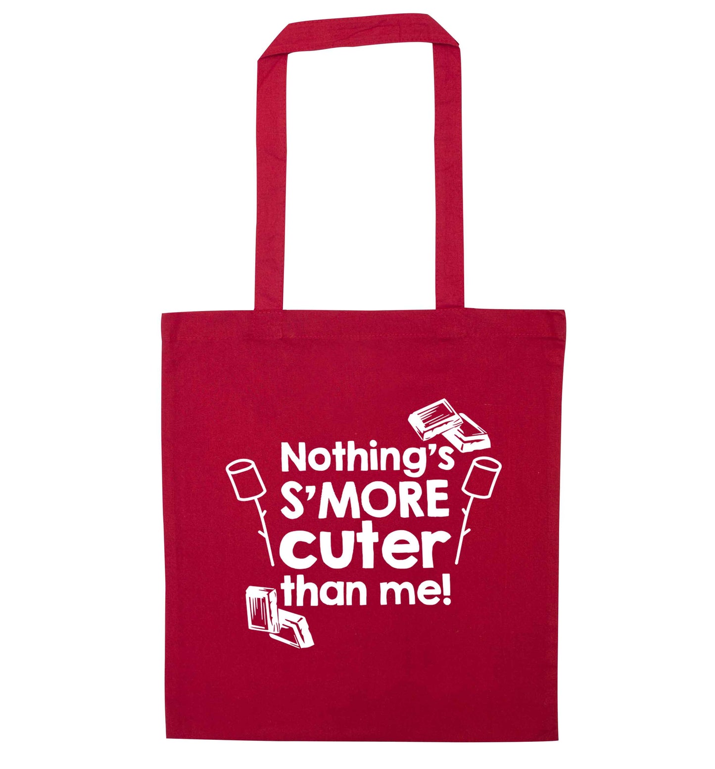 Nothing's s'more cuter than me! red tote bag
