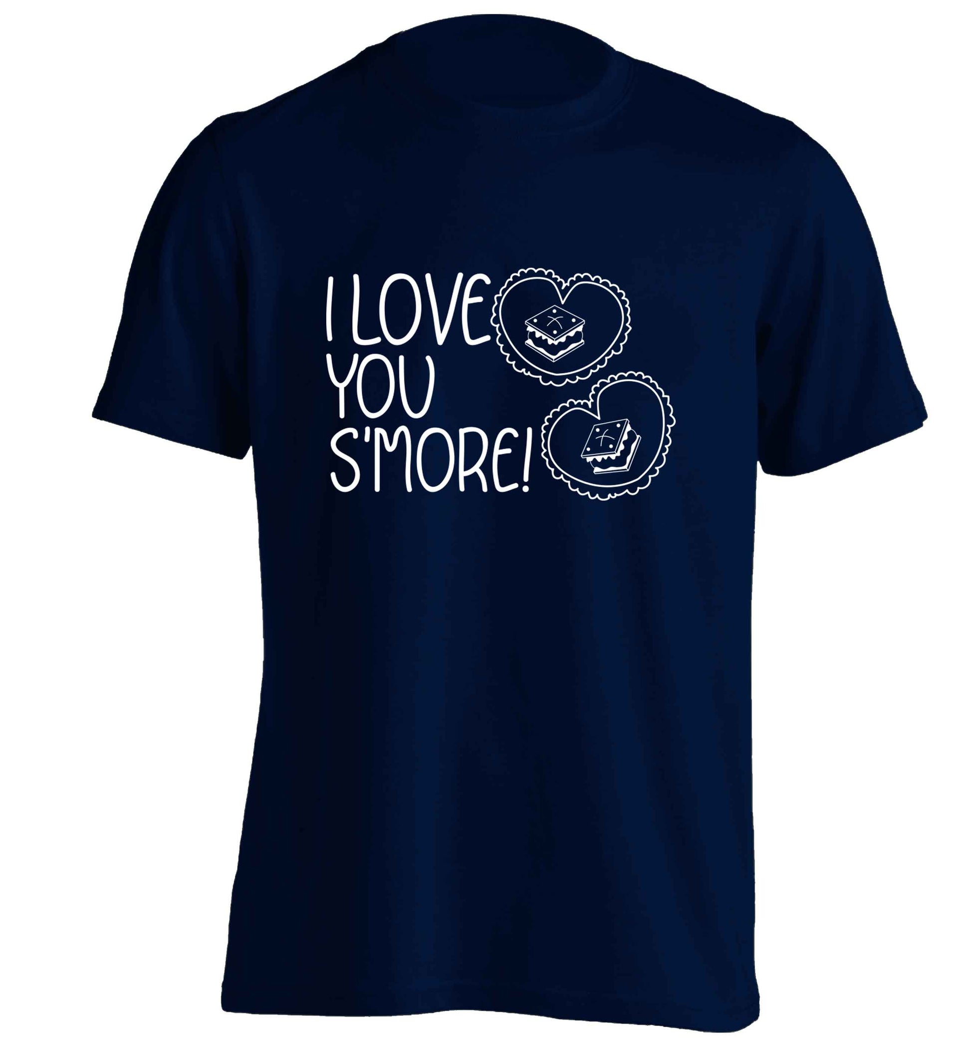 I love you s'more than anything adults unisex navy Tshirt 2XL