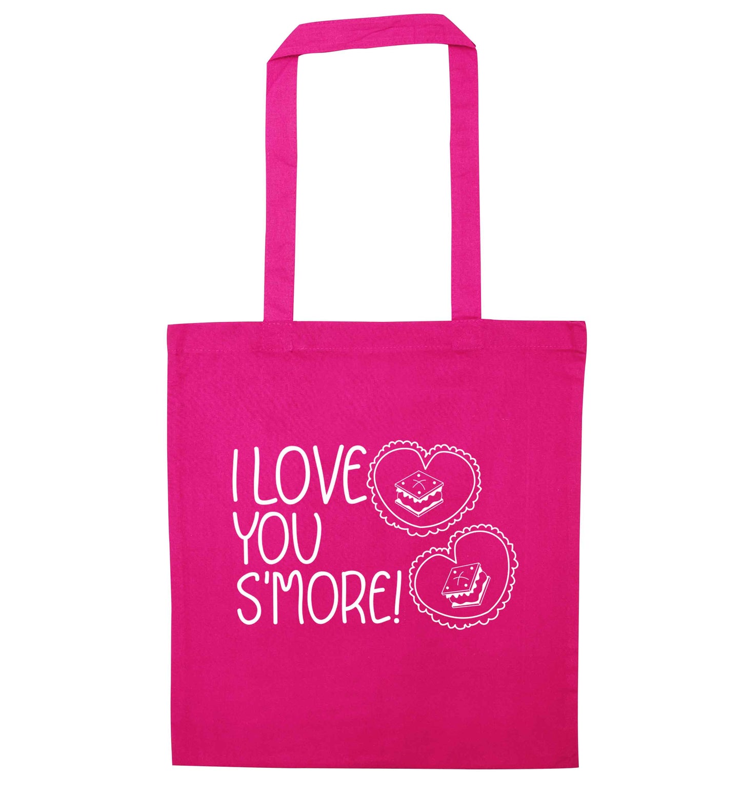 I love you s'more than anything pink tote bag