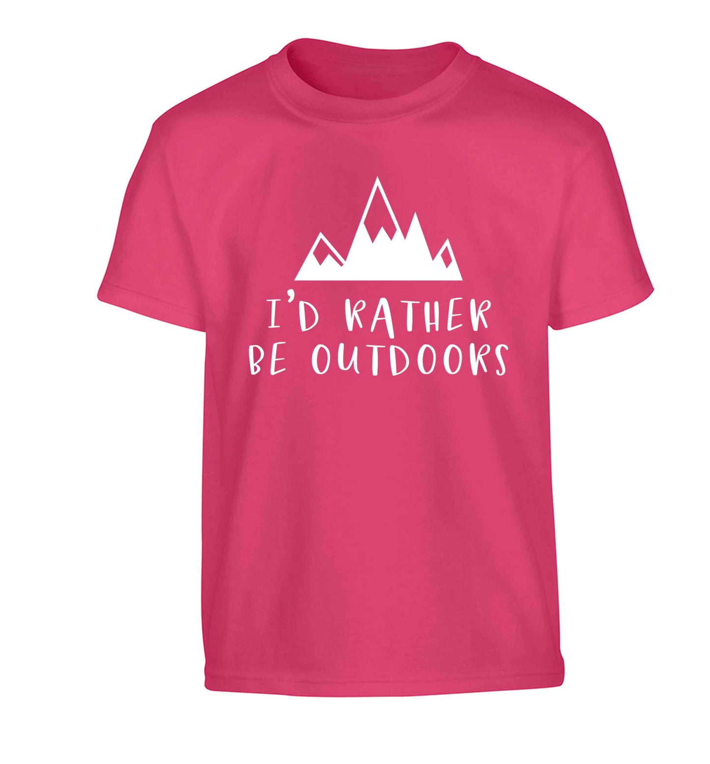I'd rather be outdoors Children's pink Tshirt 12-13 Years