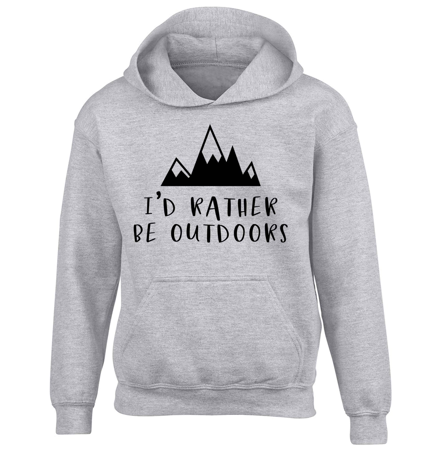 I'd rather be outdoors children's grey hoodie 12-13 Years