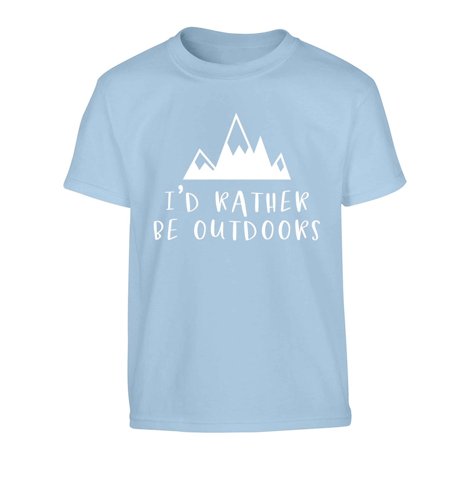 I'd rather be outdoors Children's light blue Tshirt 12-13 Years