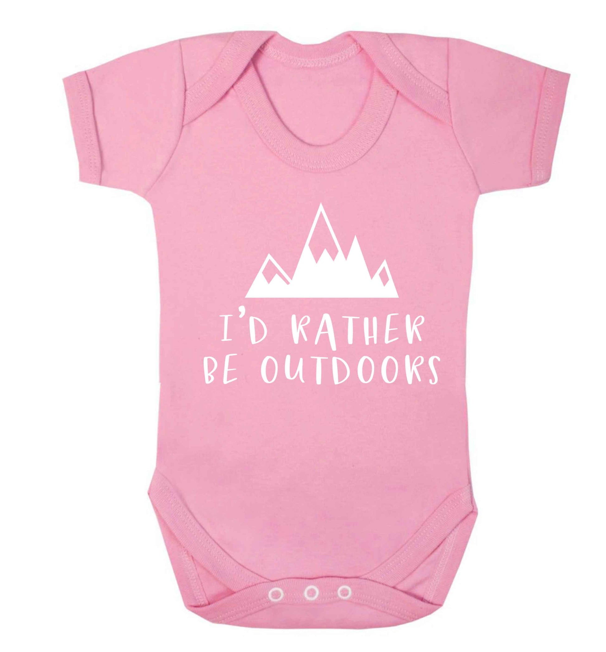 I'd rather be outdoors Baby Vest pale pink 18-24 months