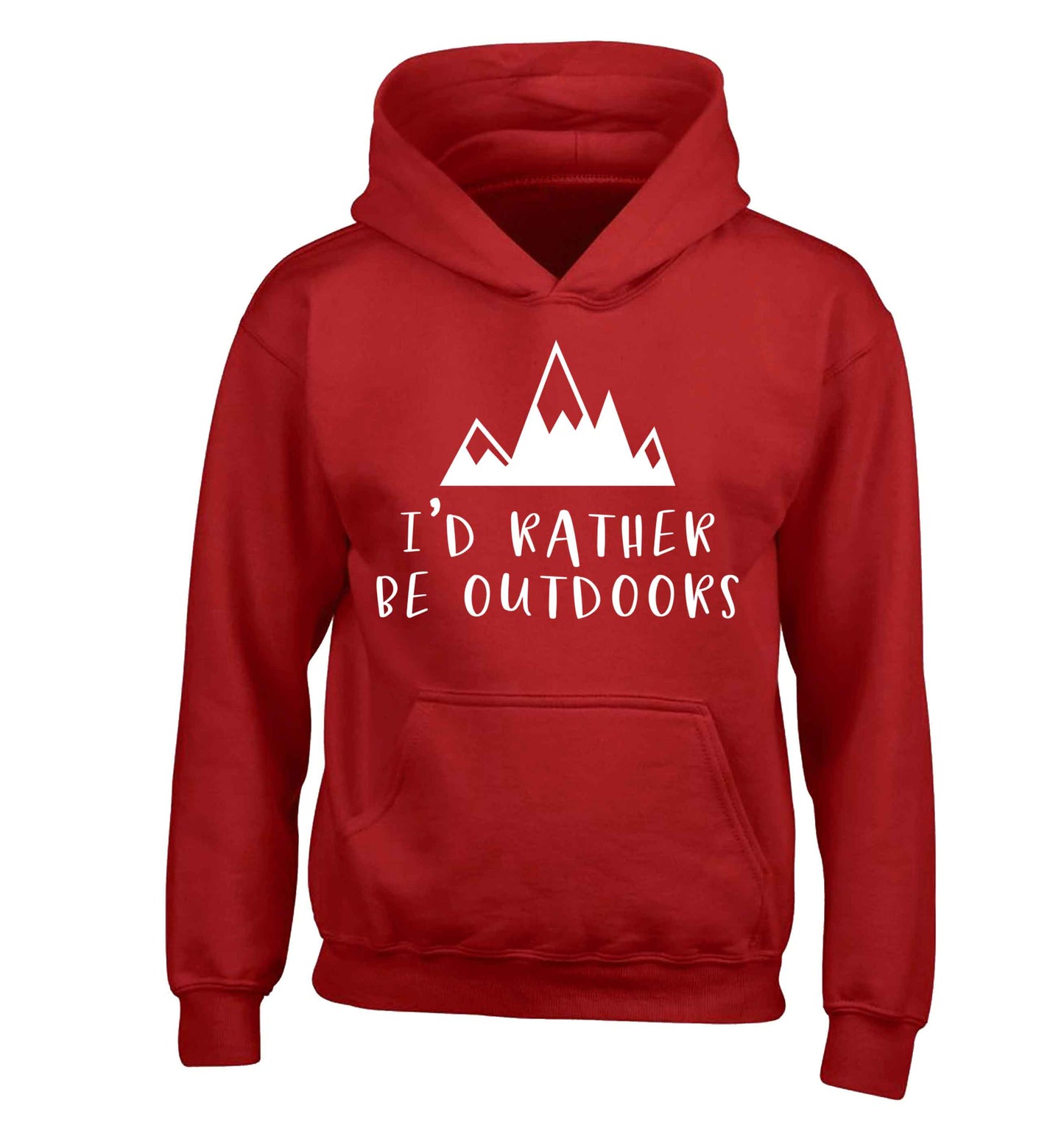 I'd rather be outdoors children's red hoodie 12-13 Years