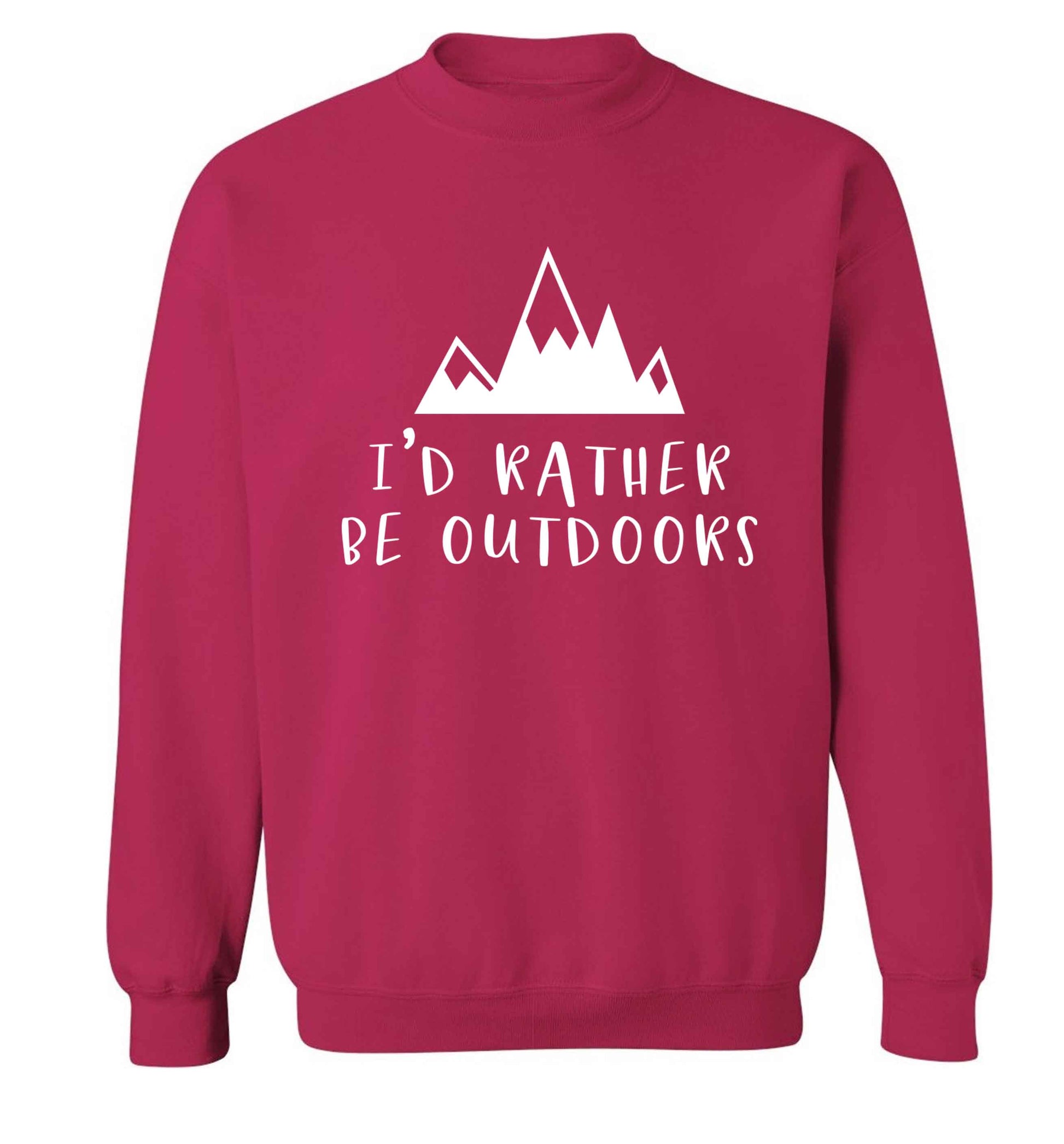 I'd rather be outdoors Adult's unisex pink Sweater 2XL