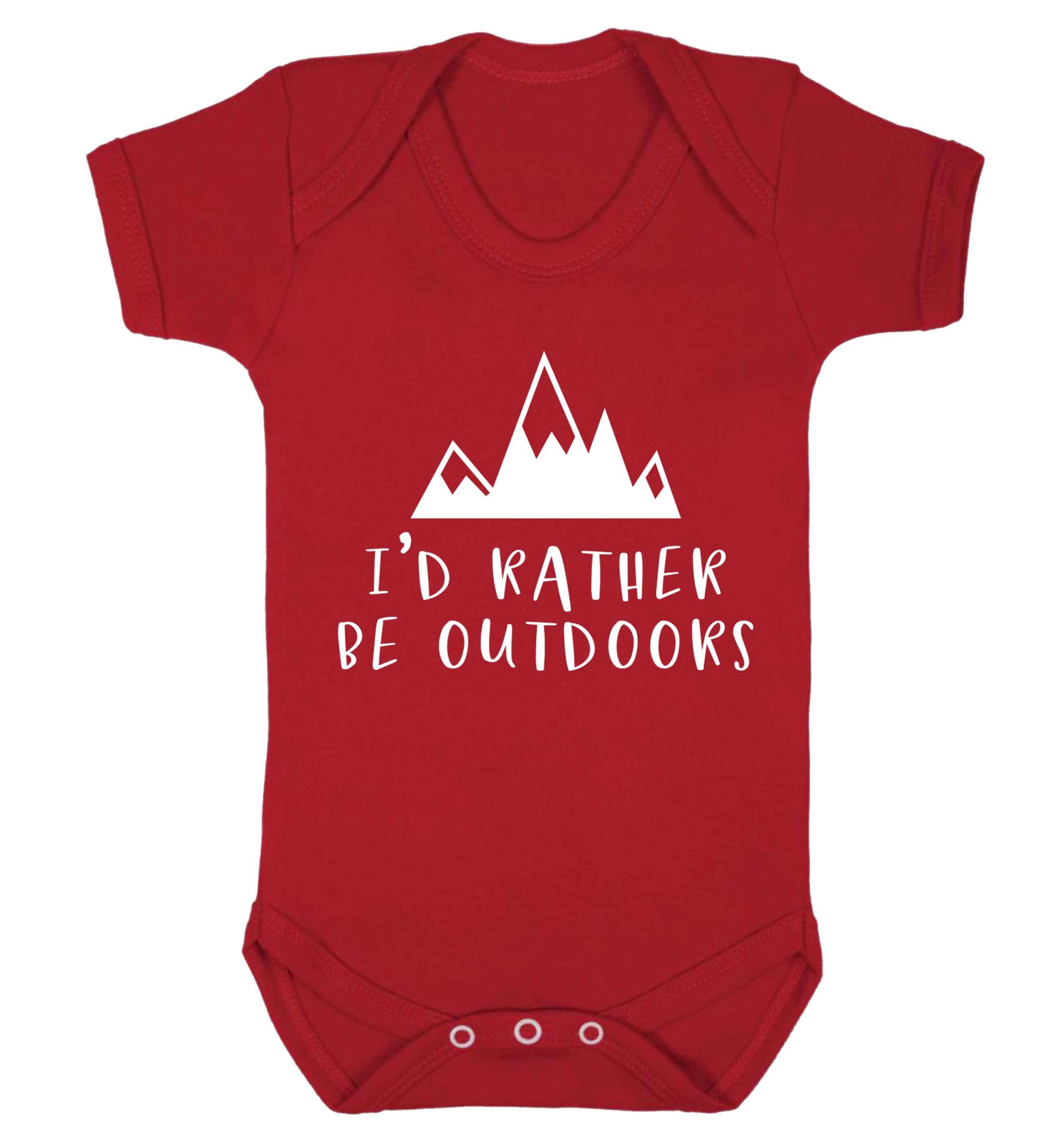 I'd rather be outdoors Baby Vest red 18-24 months