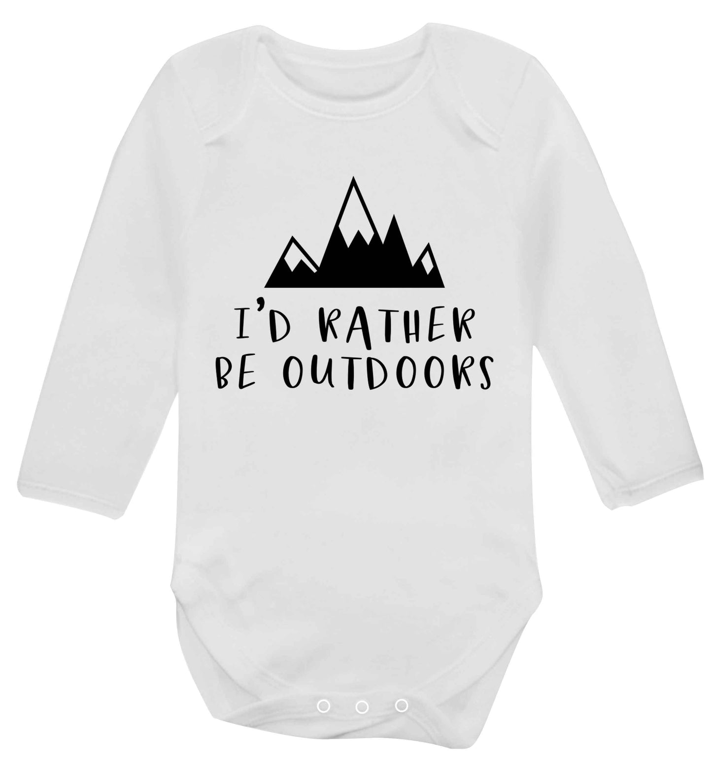I'd rather be outdoors Baby Vest long sleeved white 6-12 months