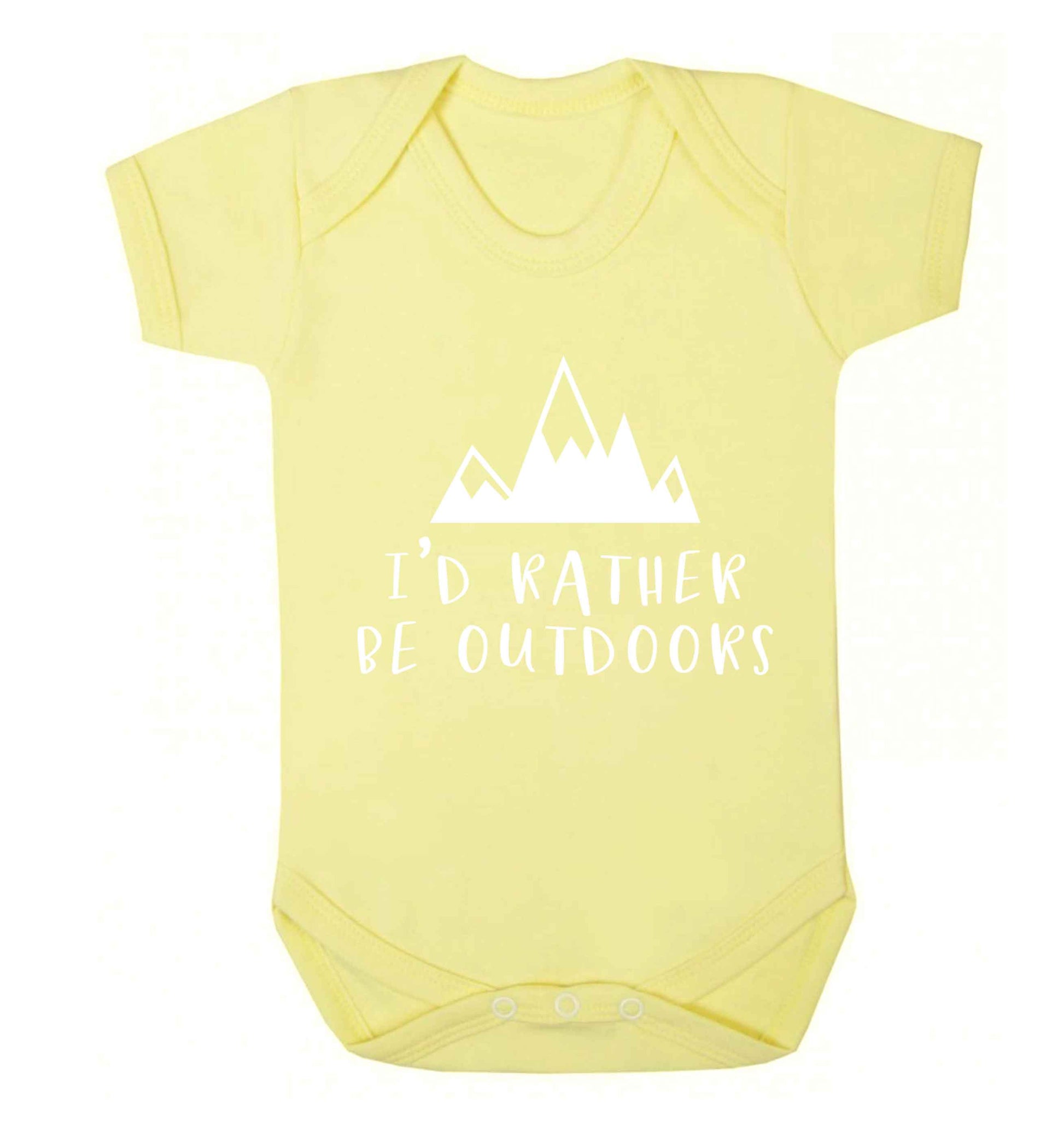 I'd rather be outdoors Baby Vest pale yellow 18-24 months
