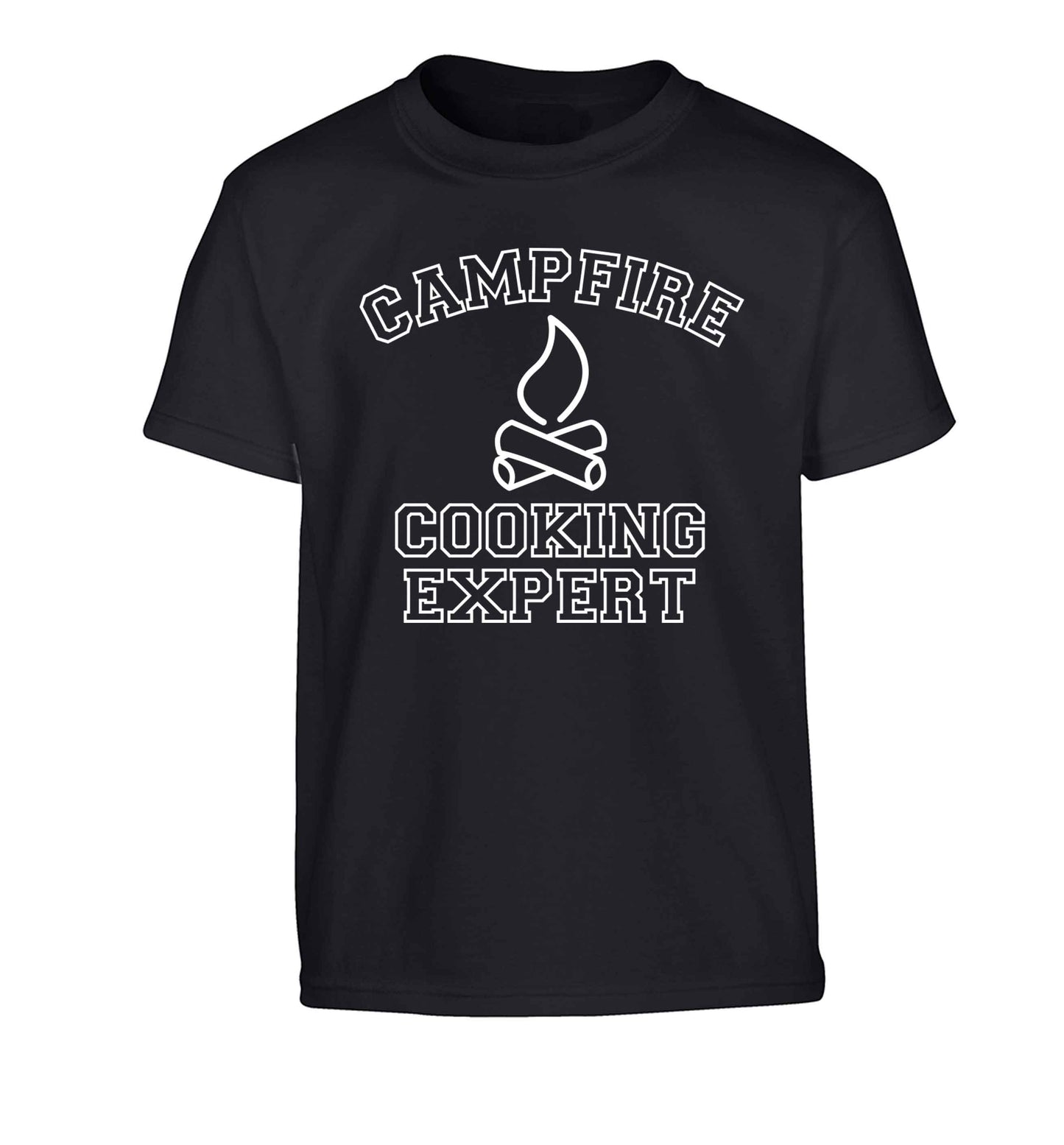 Campfire cooking expert Children's black Tshirt 12-13 Years