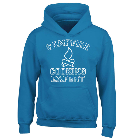 Campfire cooking expert children's blue hoodie 12-13 Years