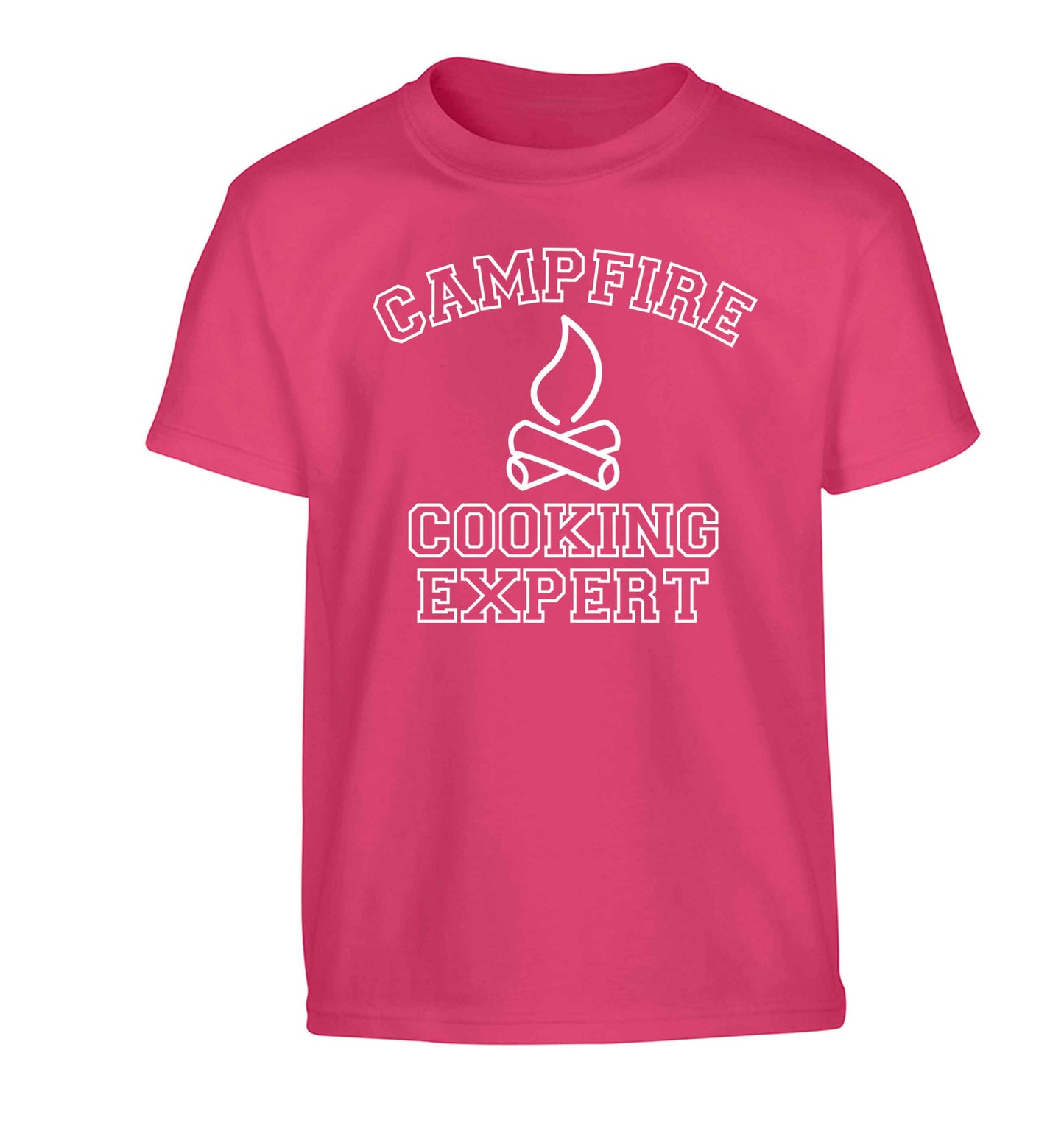 Campfire cooking expert Children's pink Tshirt 12-13 Years