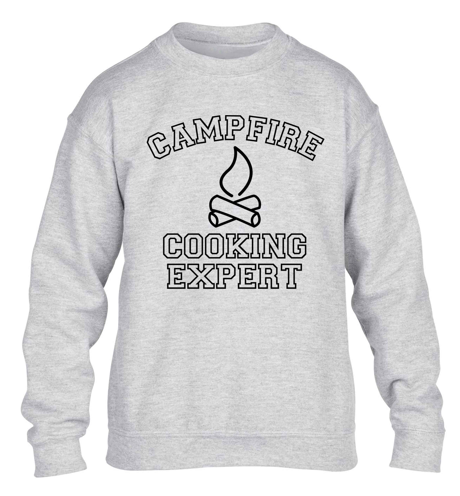 Campfire cooking expert children's grey sweater 12-13 Years