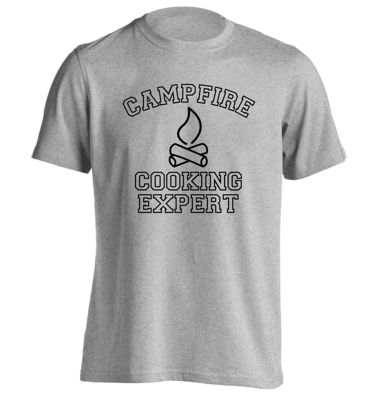 Campfire cooking expert adults unisex grey Tshirt 2XL