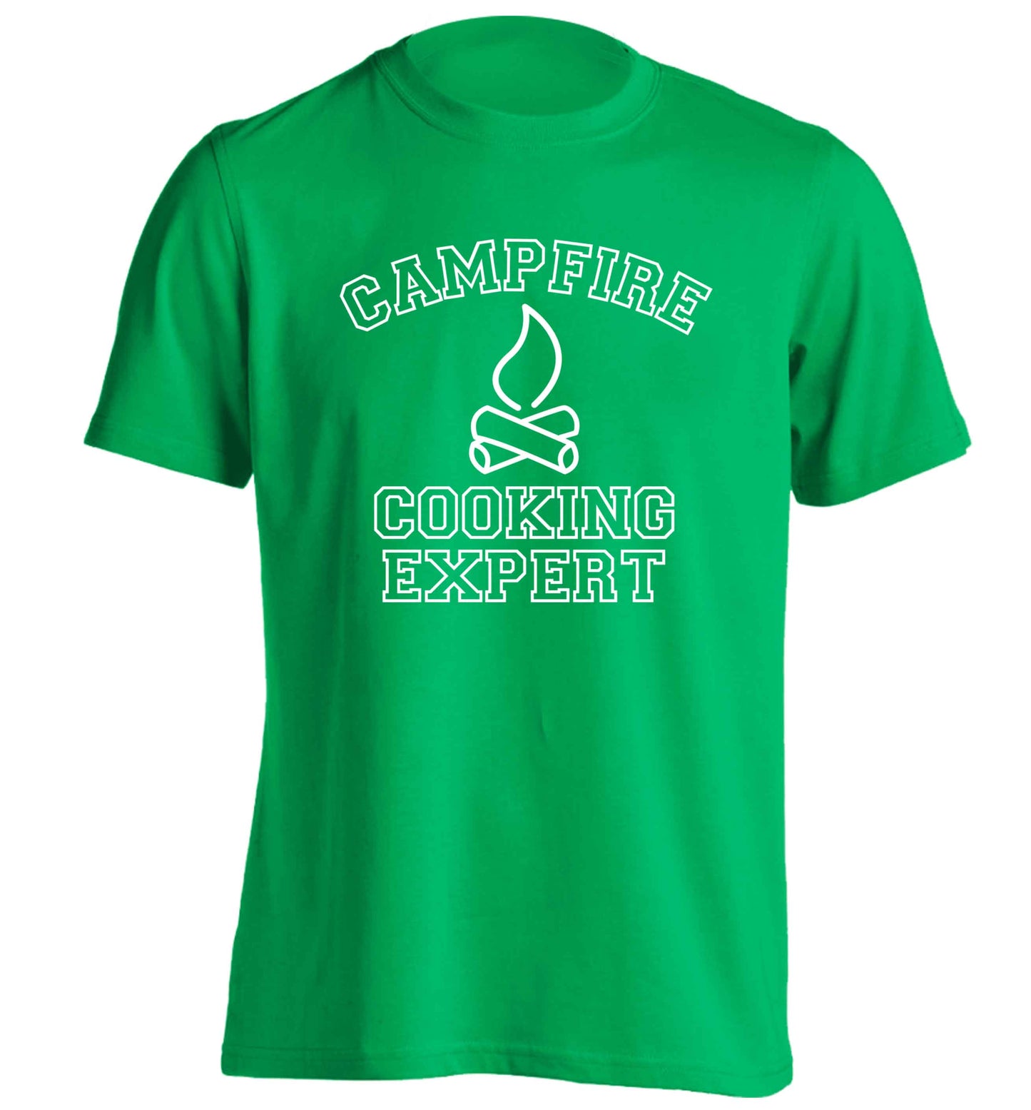 Campfire cooking expert adults unisex green Tshirt 2XL