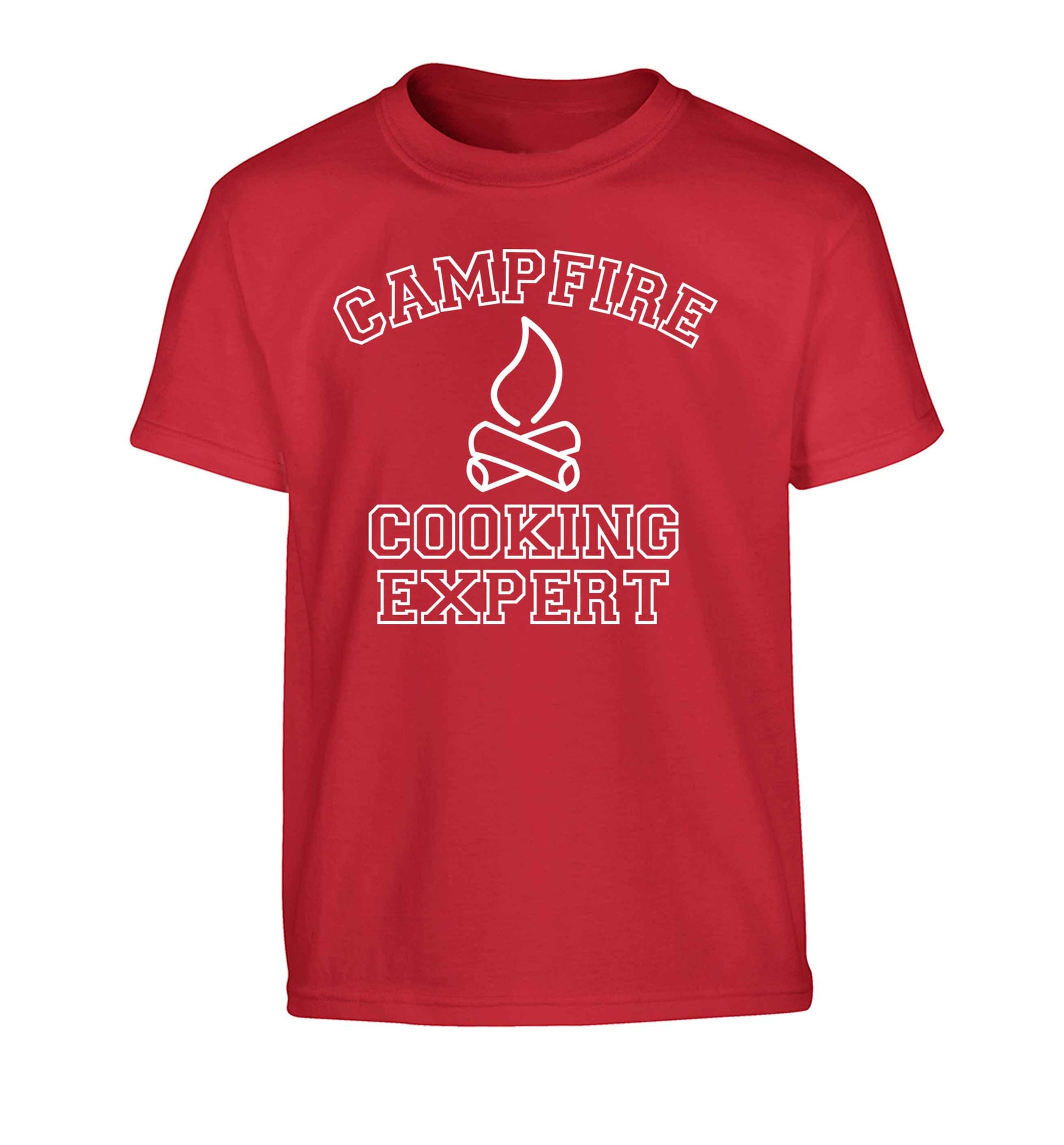 Campfire cooking expert Children's red Tshirt 12-13 Years