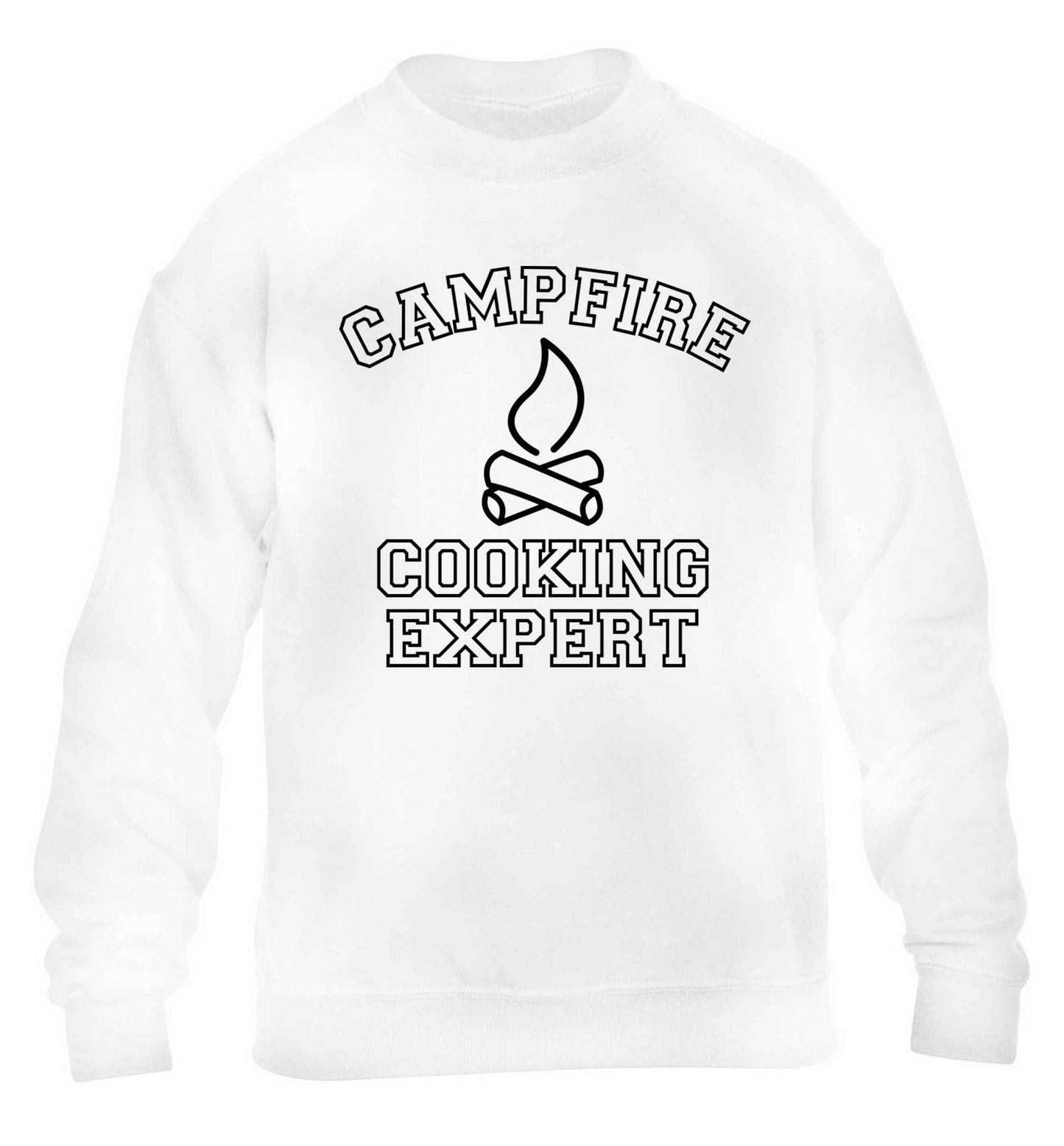 Campfire cooking expert children's white sweater 12-13 Years