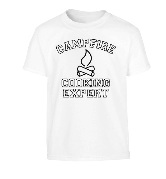 Campfire cooking expert Children's white Tshirt 12-13 Years