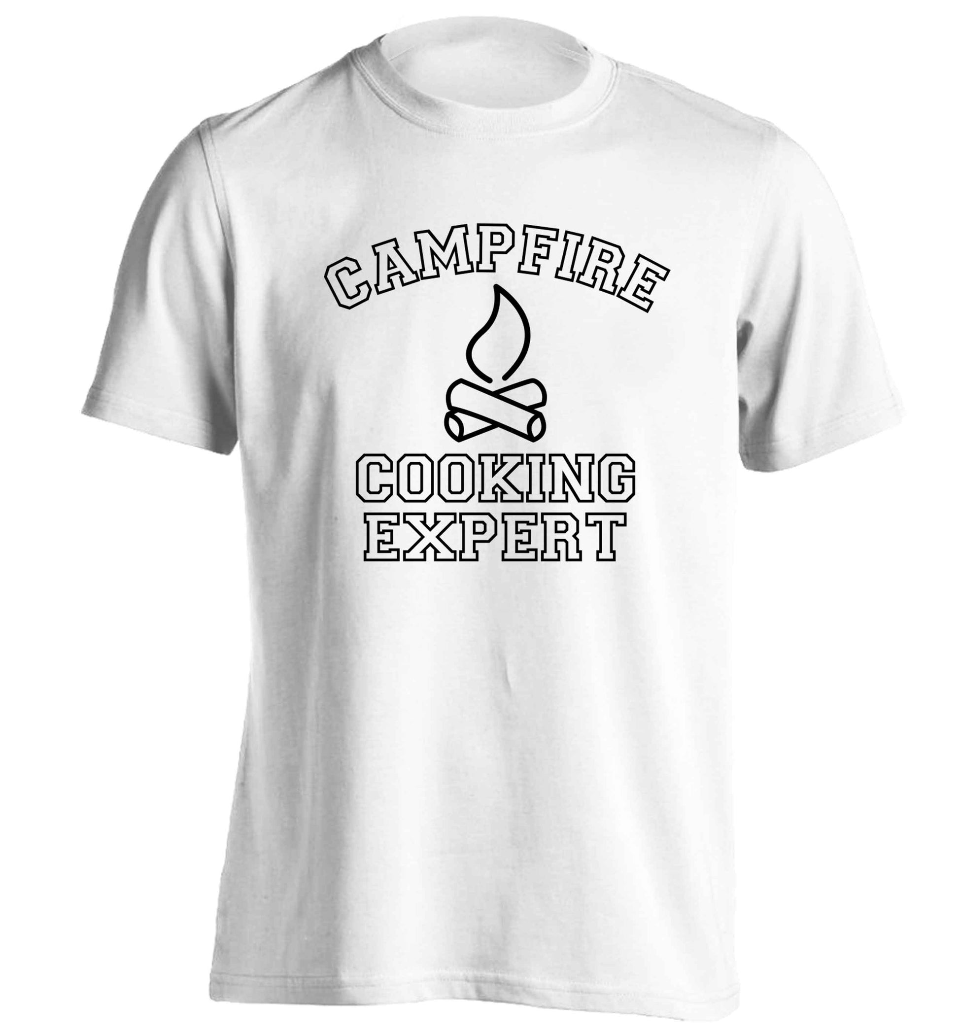 Campfire cooking expert adults unisex white Tshirt 2XL