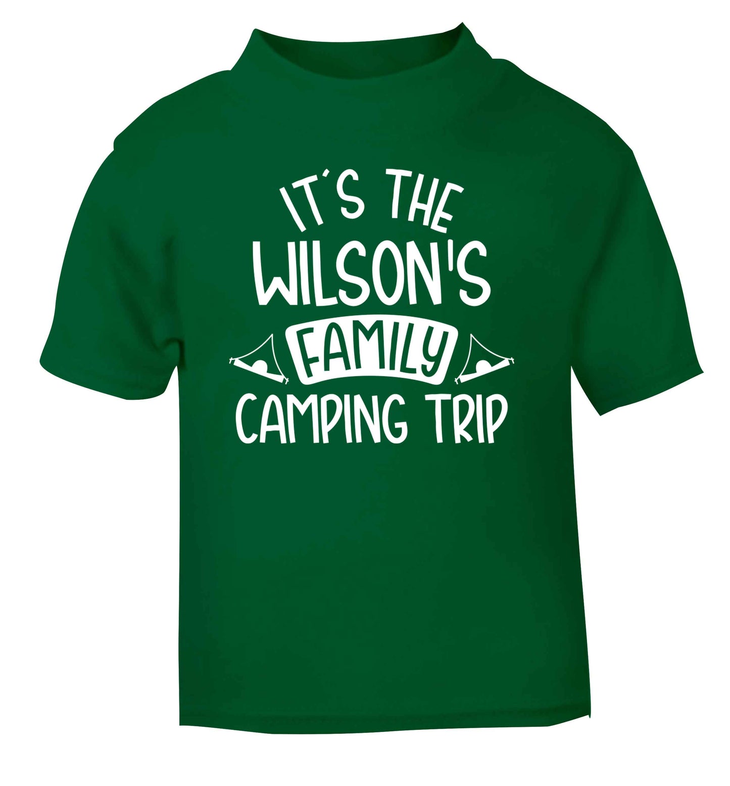 It's the Wilson's family camping trip personalised green Baby Toddler Tshirt 2 Years