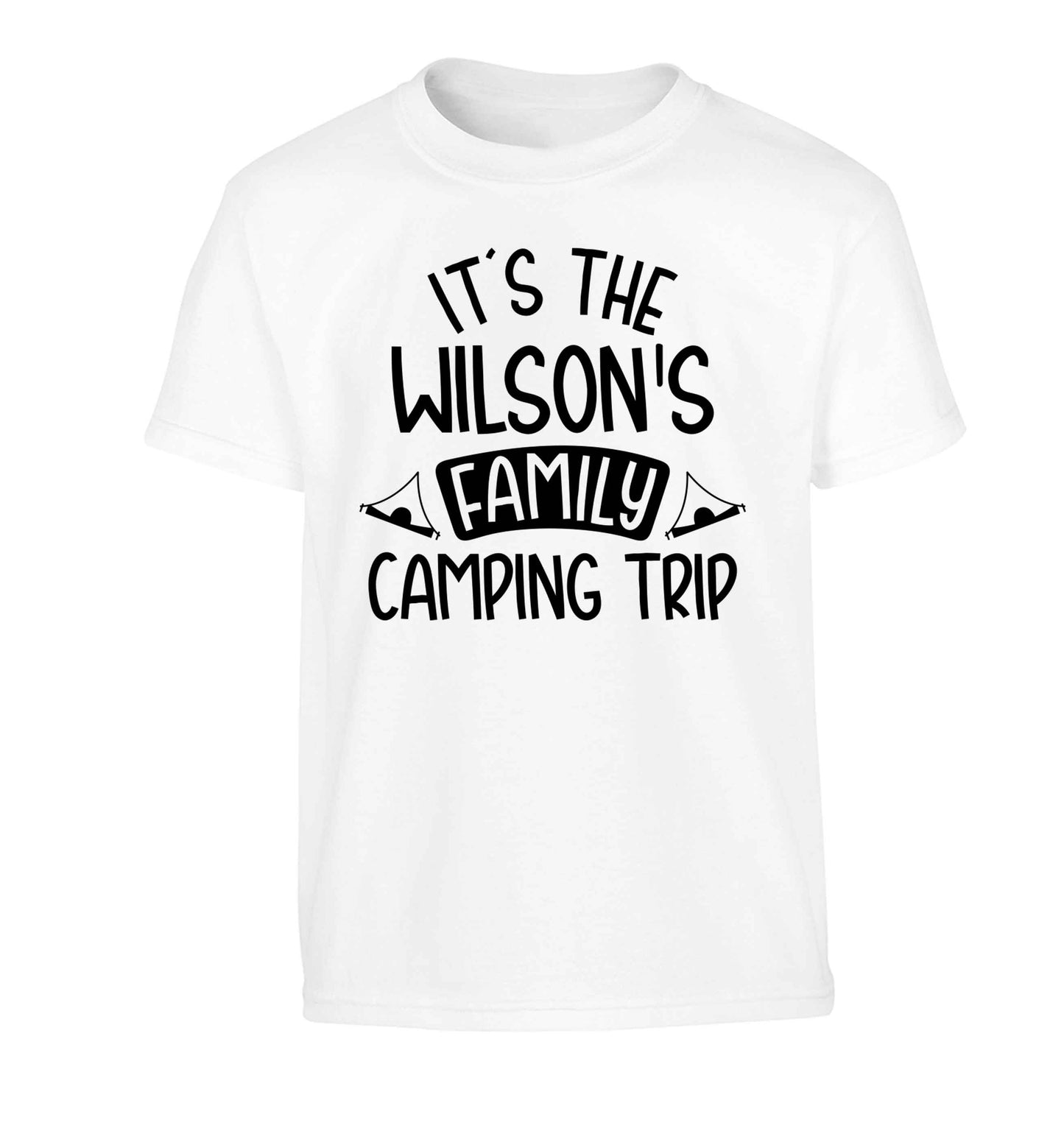 It's the Wilson's family camping trip personalised Children's white Tshirt 12-13 Years