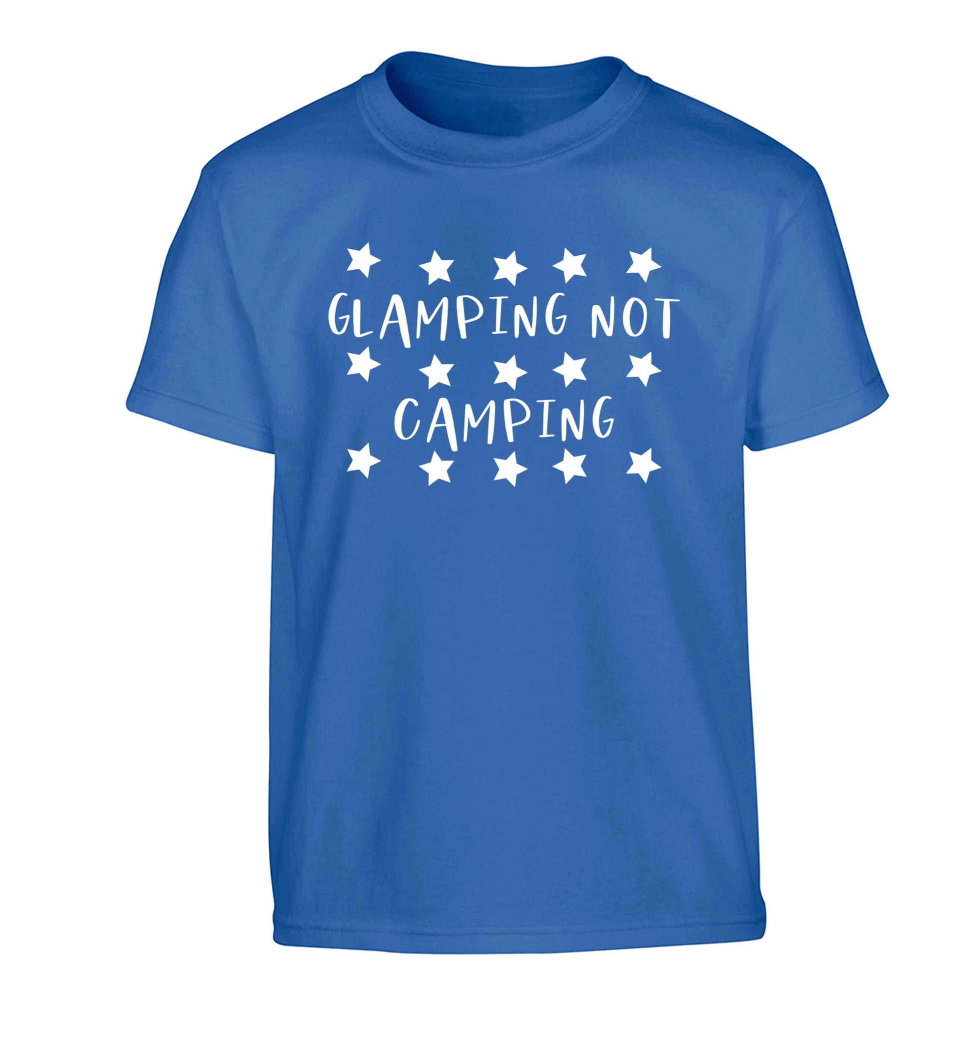 Glamping not camping Children's blue Tshirt 12-13 Years