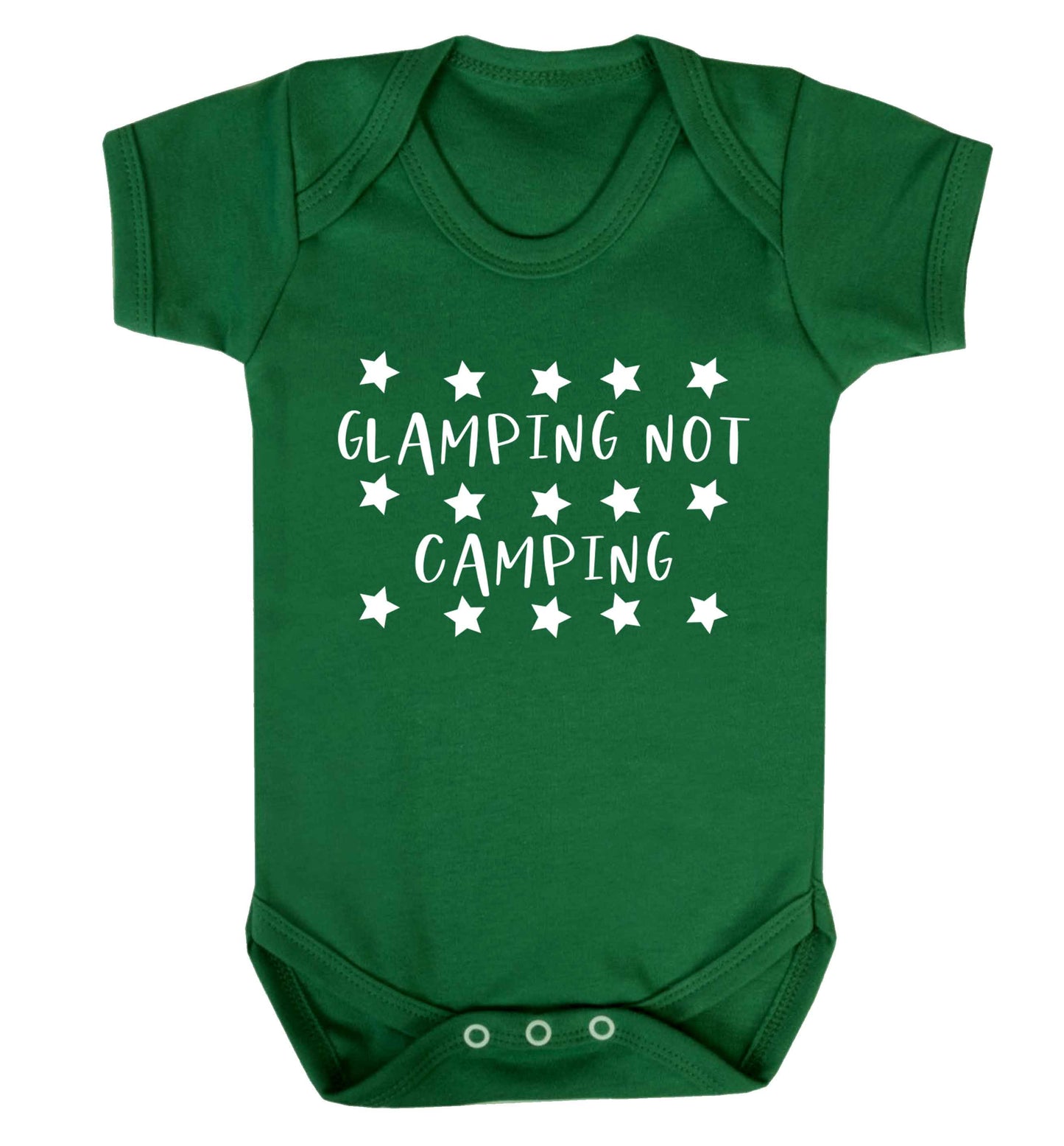 Glamping not camping Baby Vest green 18-24 months