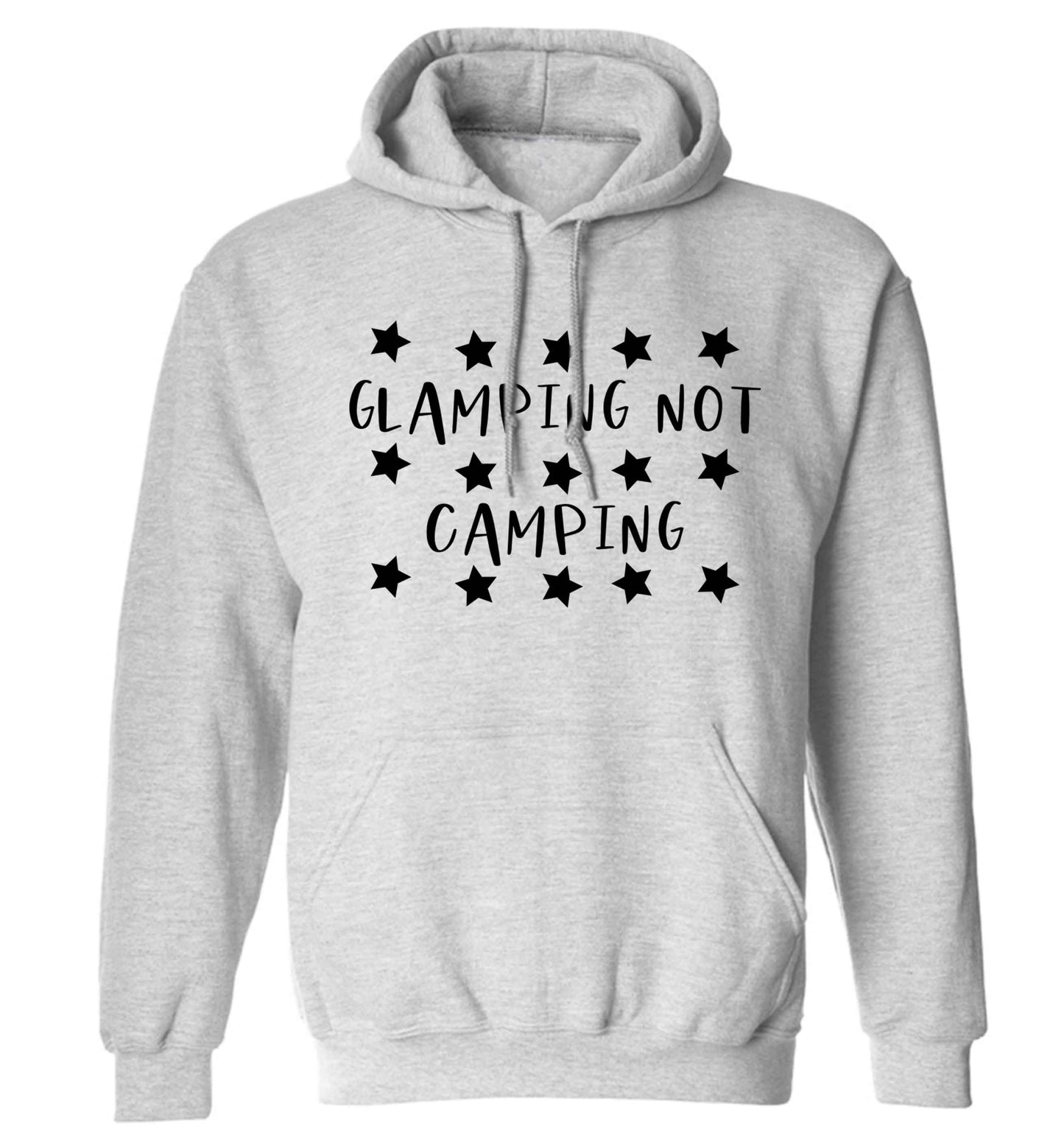 Glamping not camping adults unisex grey hoodie 2XL