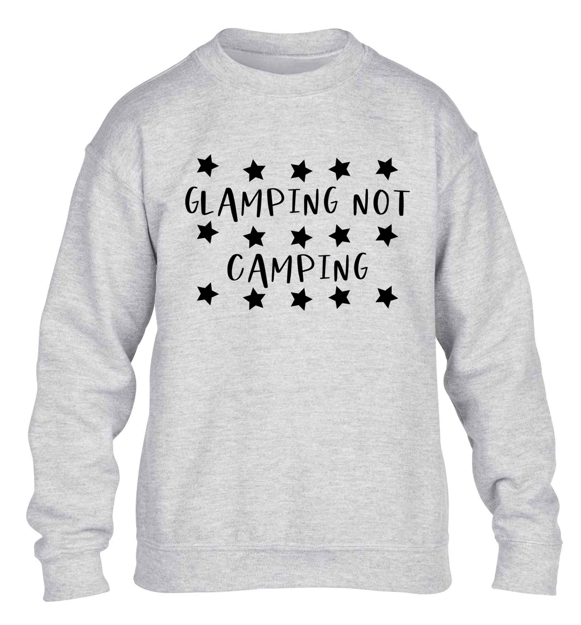 Glamping not camping children's grey sweater 12-13 Years