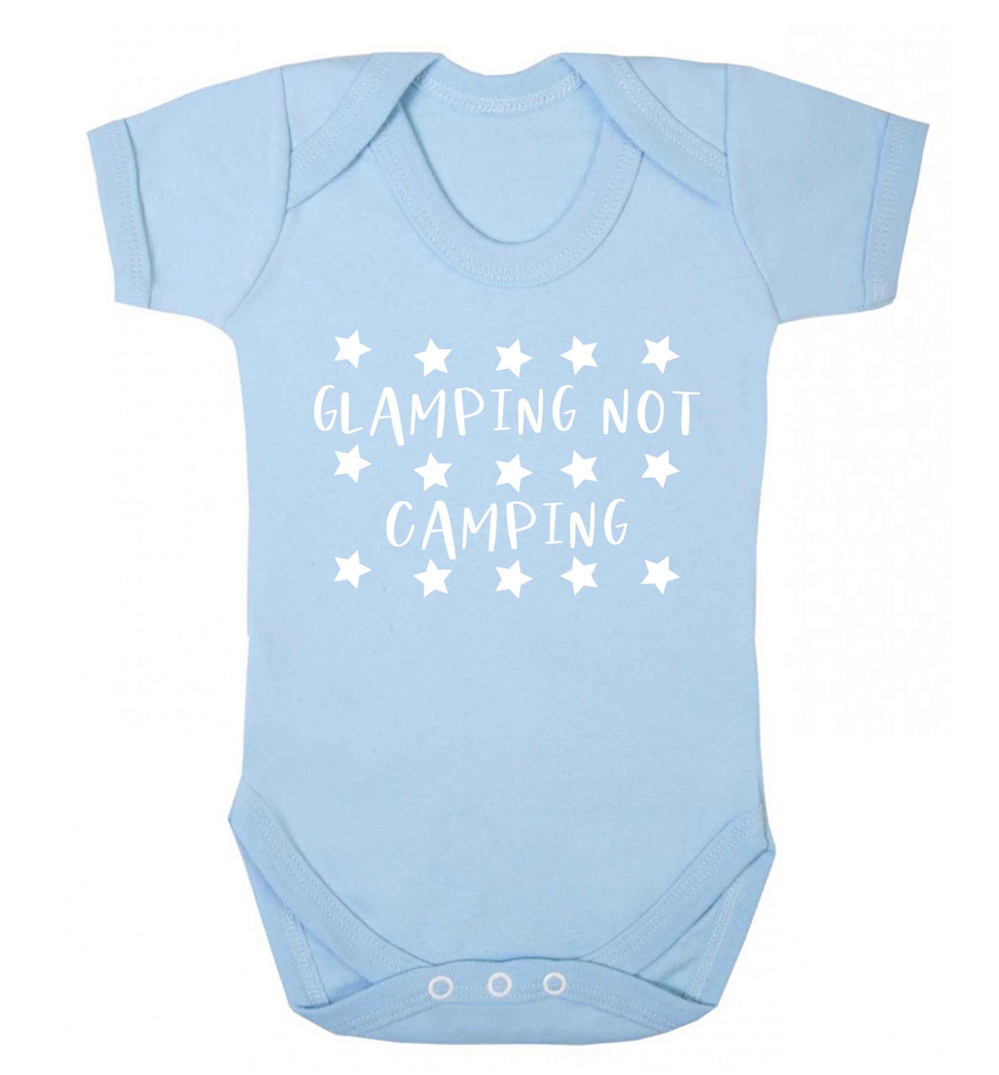 Glamping not camping Baby Vest pale blue 18-24 months