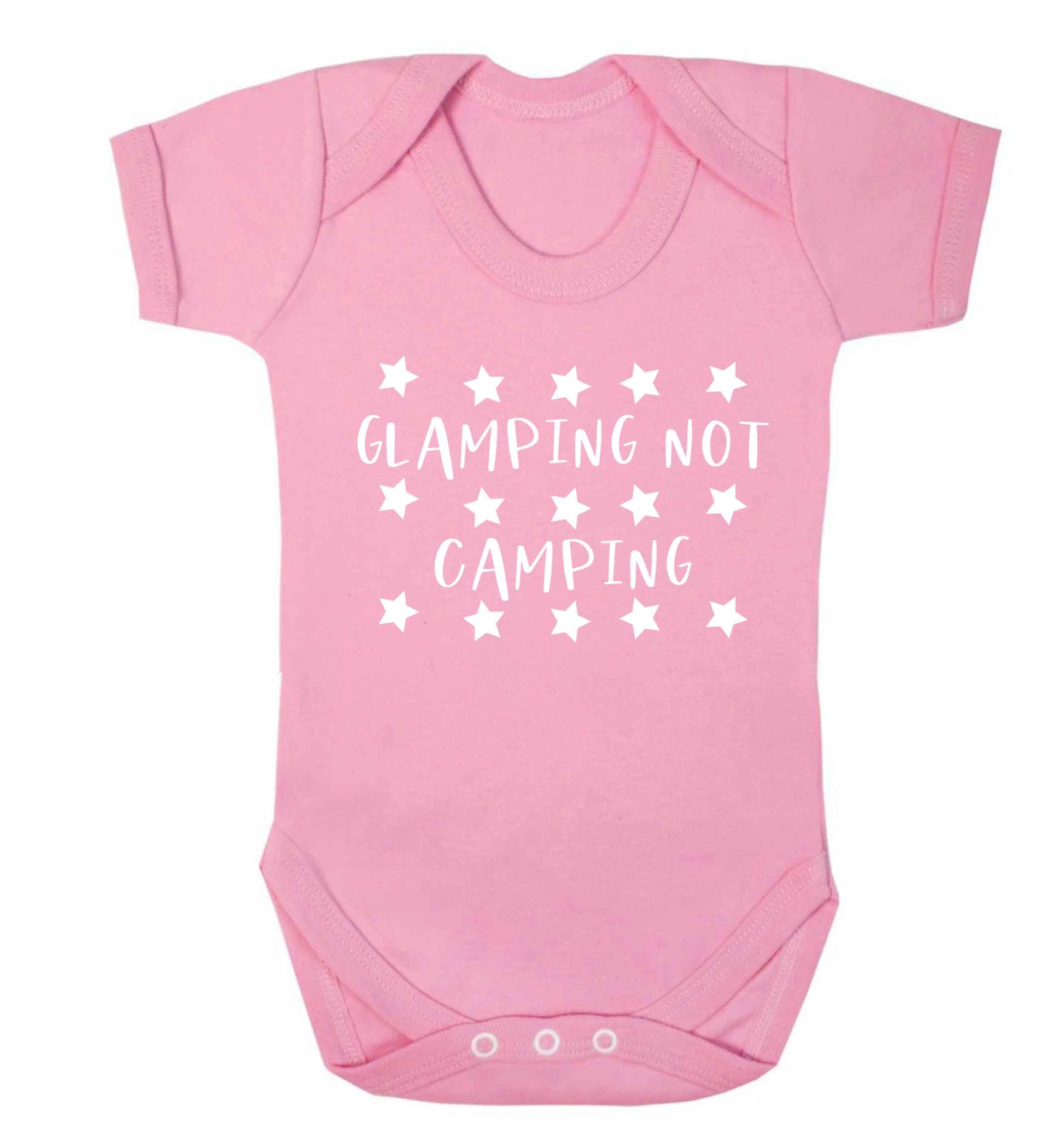 Glamping not camping Baby Vest pale pink 18-24 months