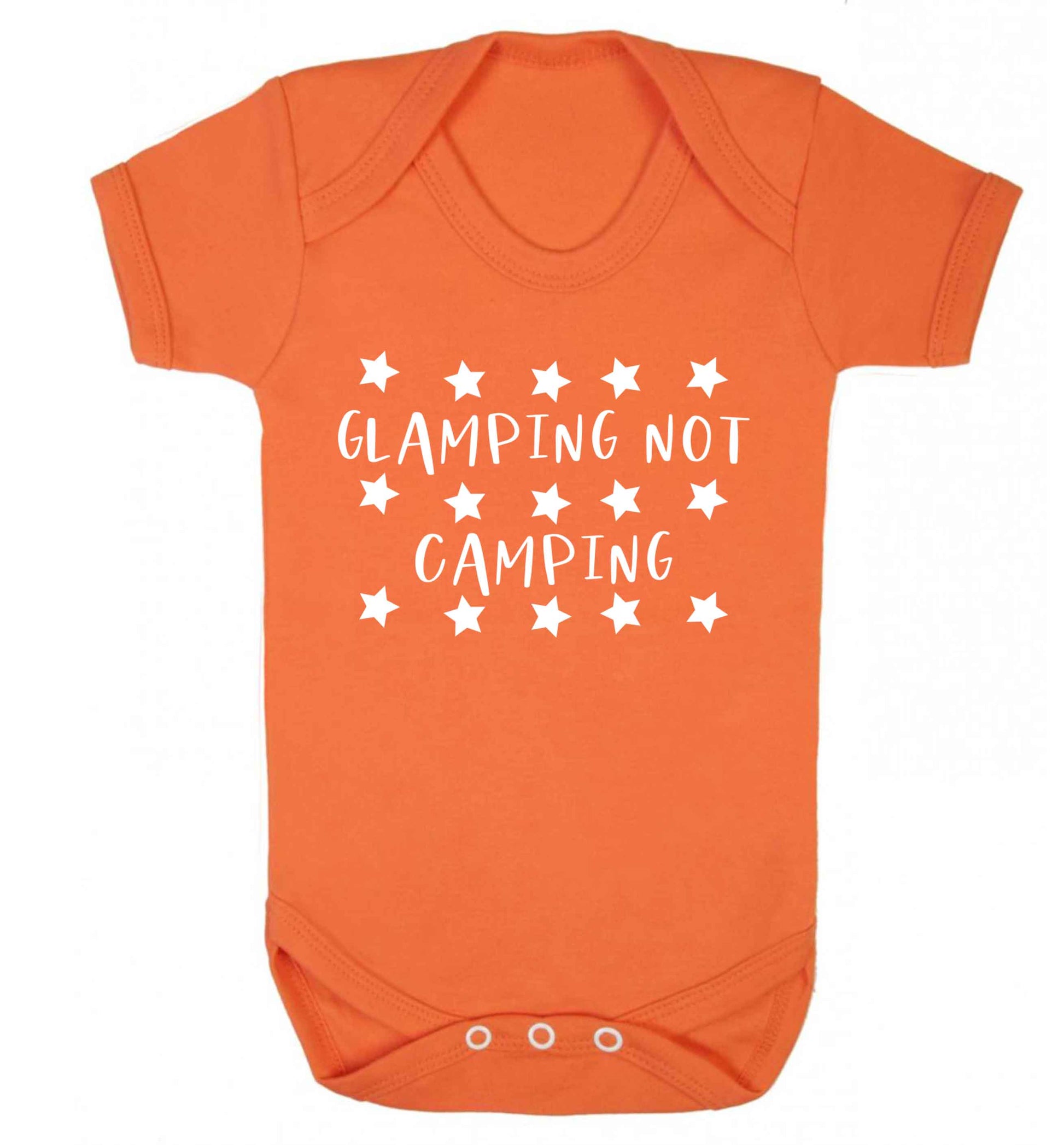 Glamping not camping Baby Vest orange 18-24 months