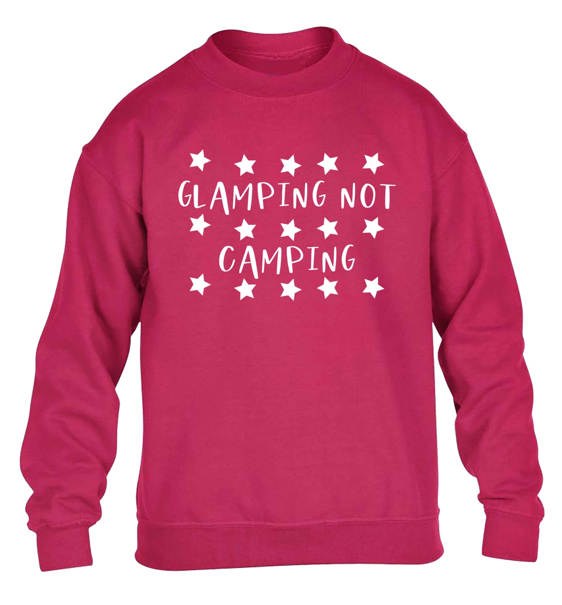 Glamping not camping children's pink sweater 12-13 Years