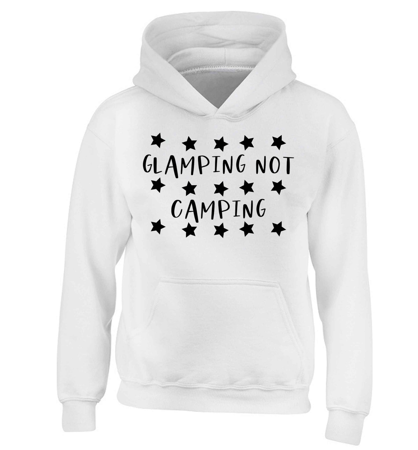 Glamping not camping children's white hoodie 12-13 Years