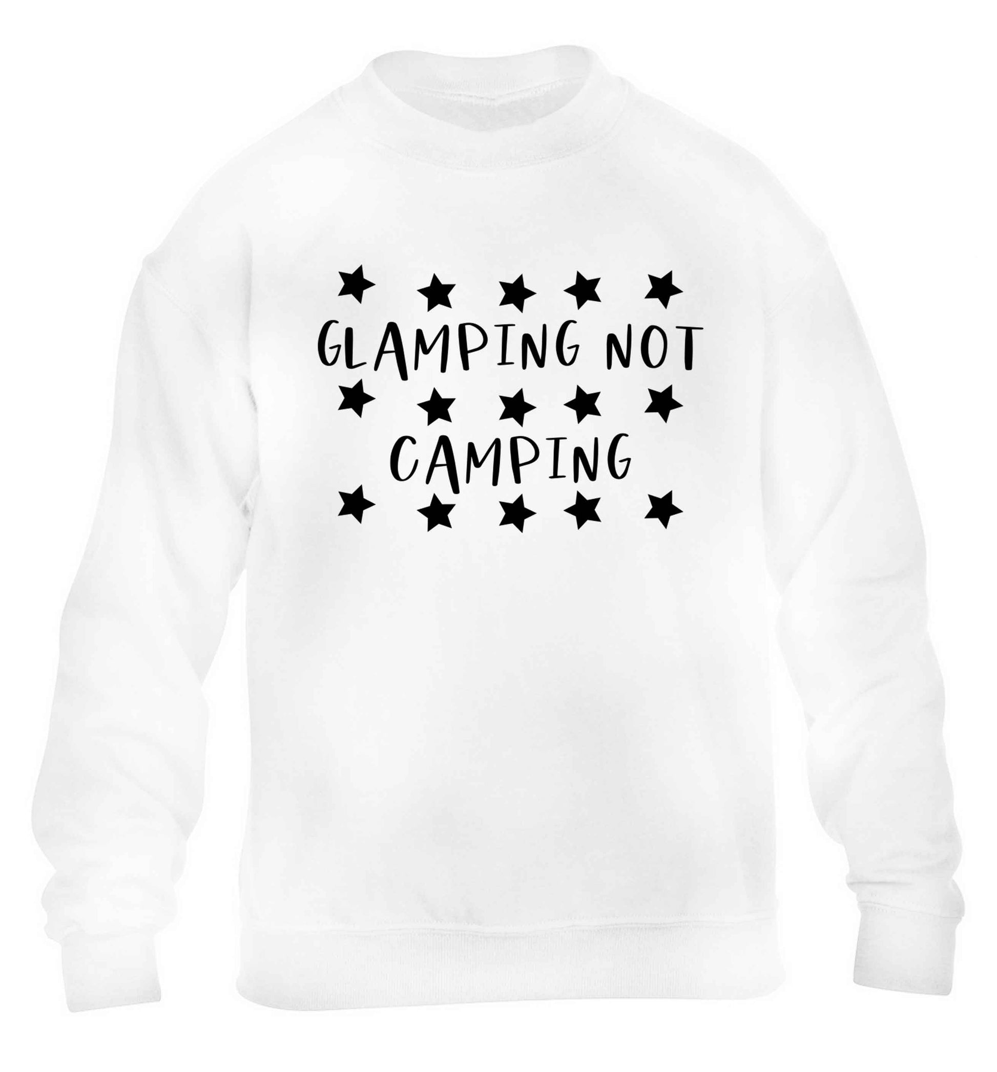 Glamping not camping children's white sweater 12-13 Years